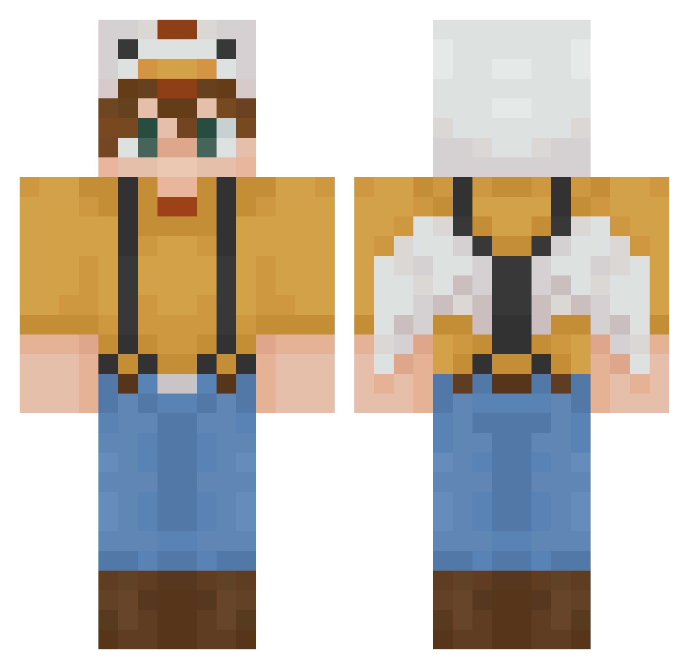 AlexEvg Minecraft skin, front and back view