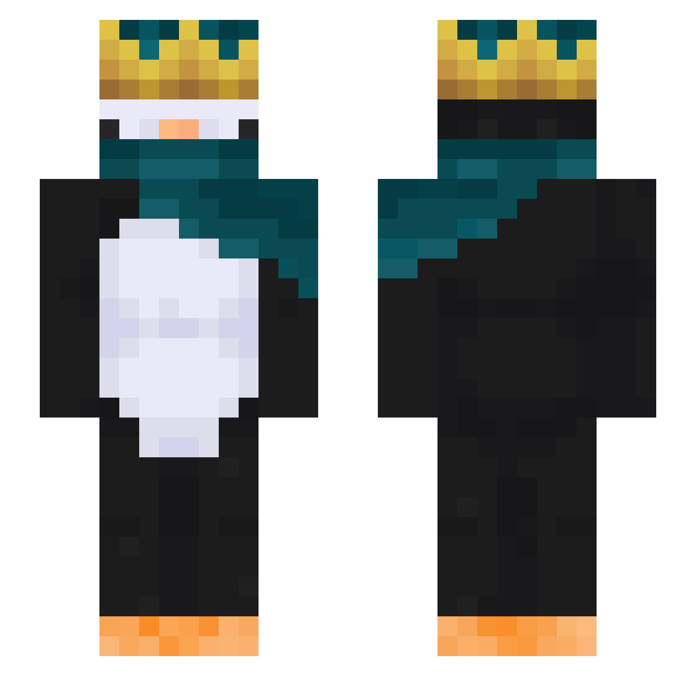 Squish3355137 Minecraft skin, front and back view