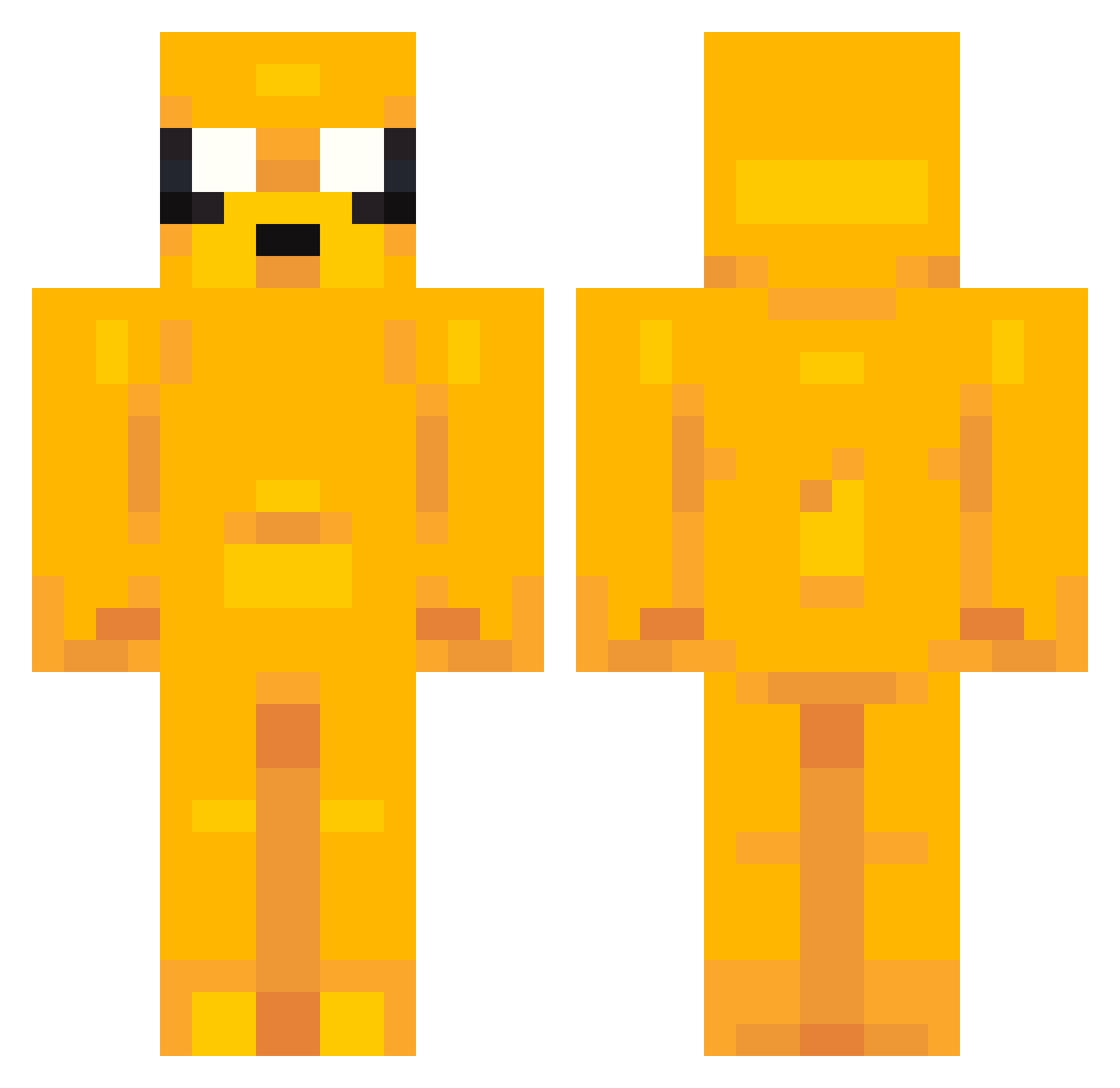 Onnah Minecraft skin, front and back view