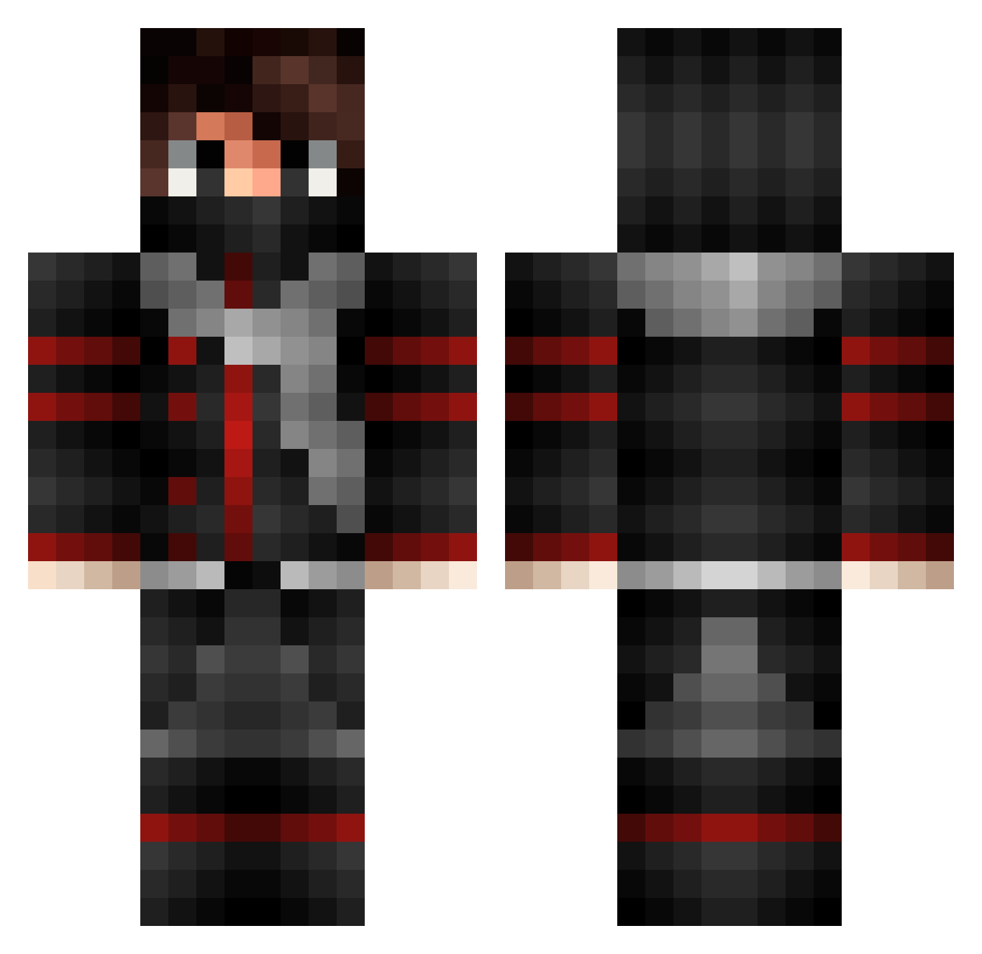 Trission Minecraft skin, front and back view