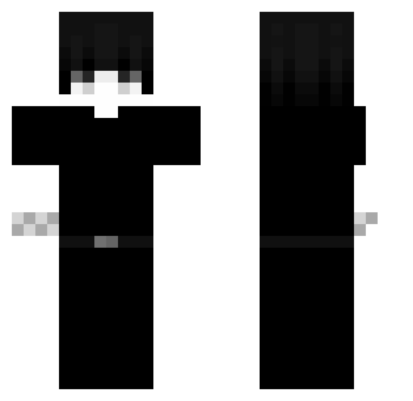 xKvba Minecraft skin, front and back view