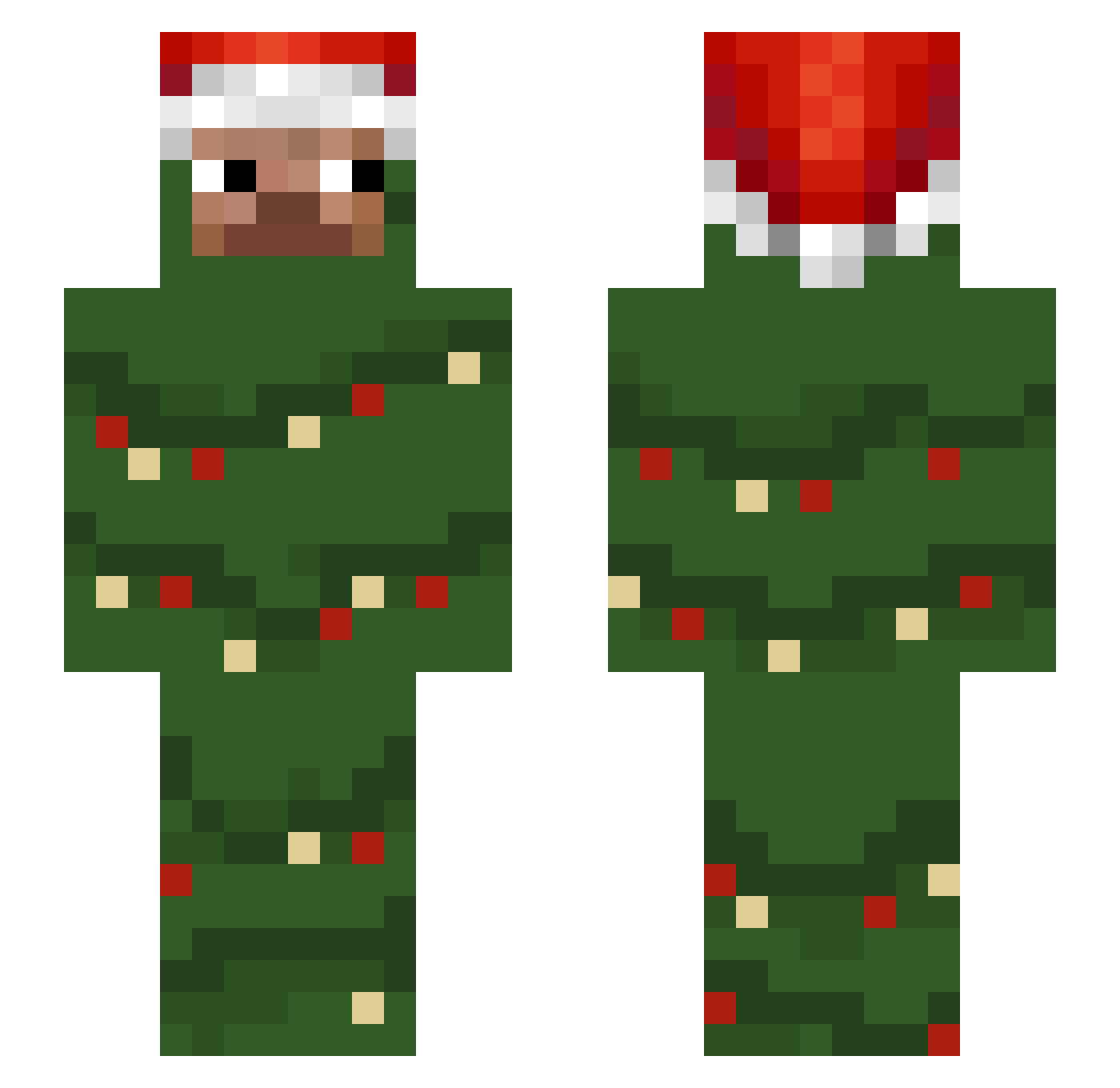 5ired Minecraft skin, front and back view