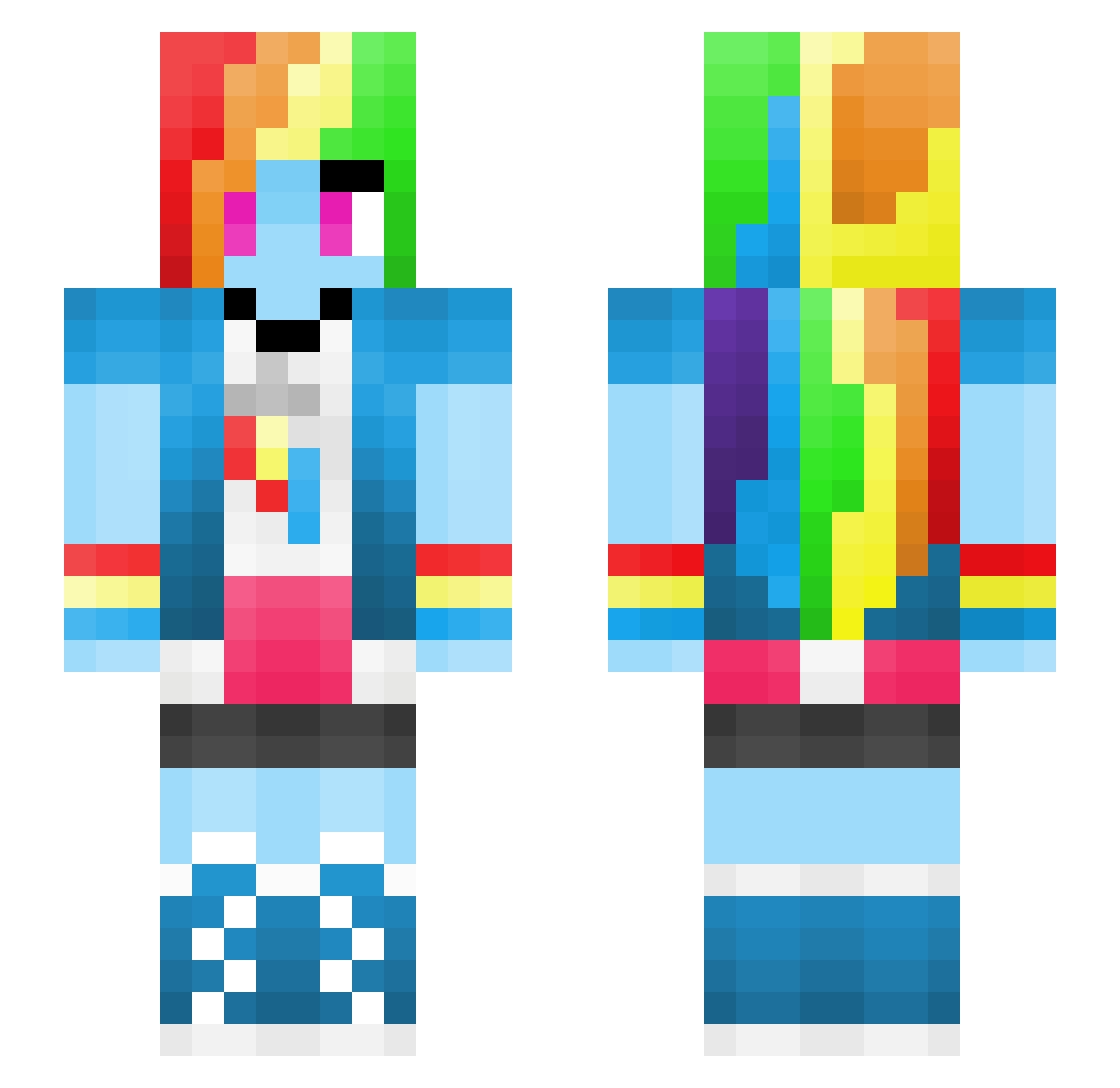 starnadooo Minecraft skin, front and back view