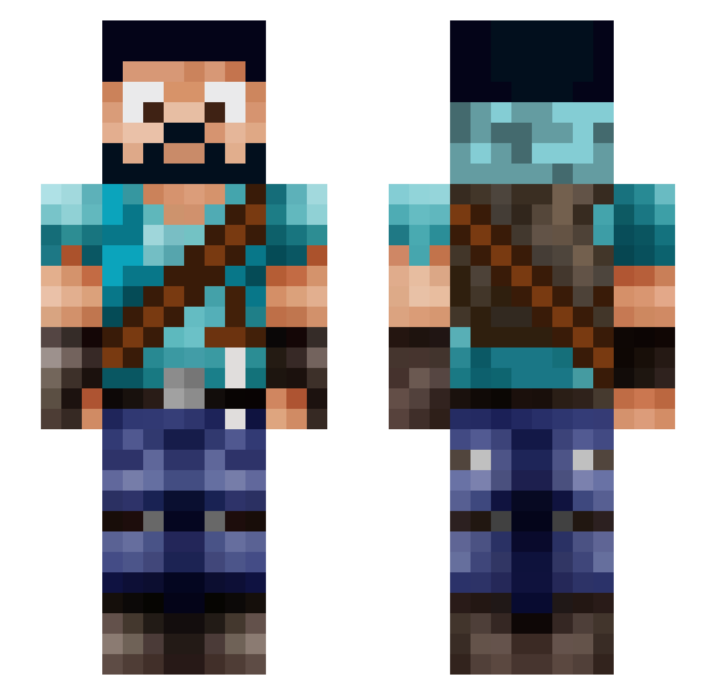 jordanhearne Minecraft skin, front and back view