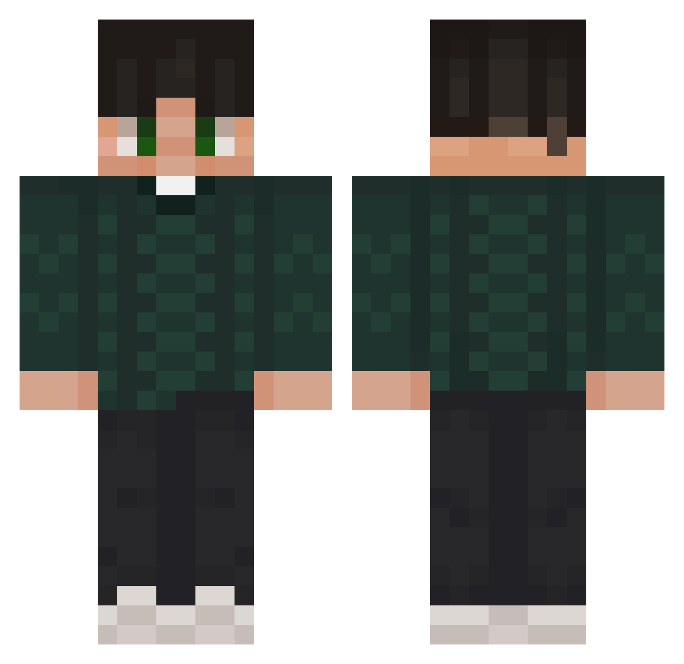 tiki00 Minecraft skin, front and back view