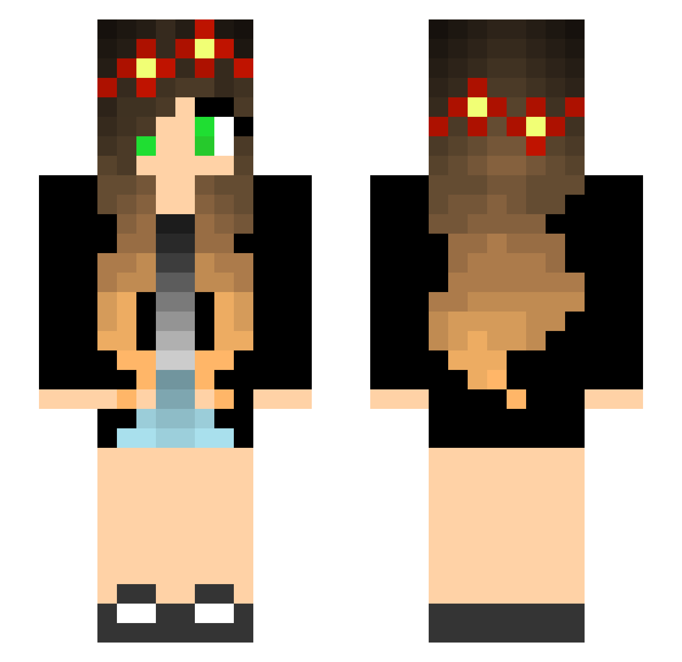 RoseHill Minecraft skin, front and back view