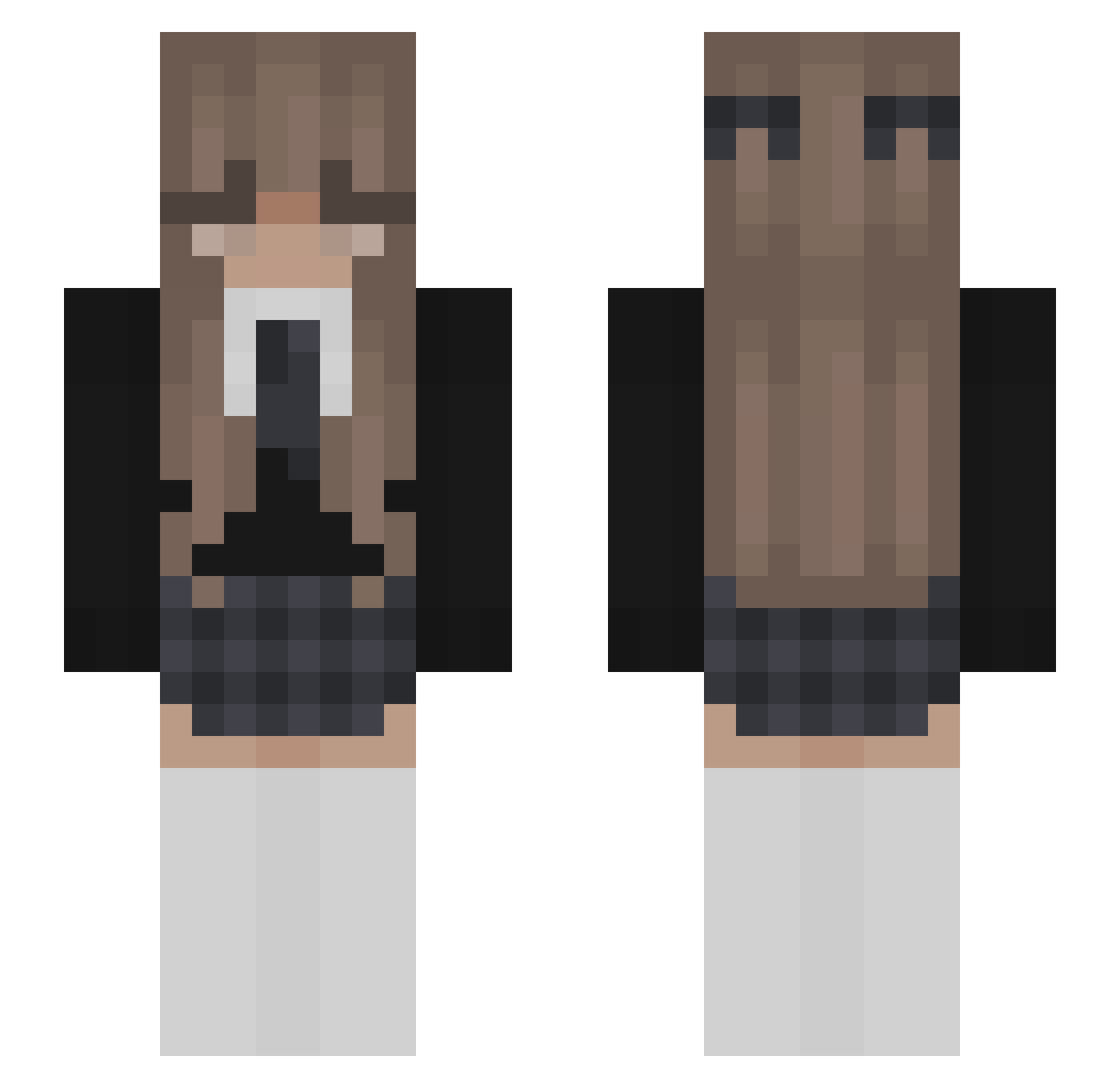 ButterMcFlutter Minecraft skin, front and back view