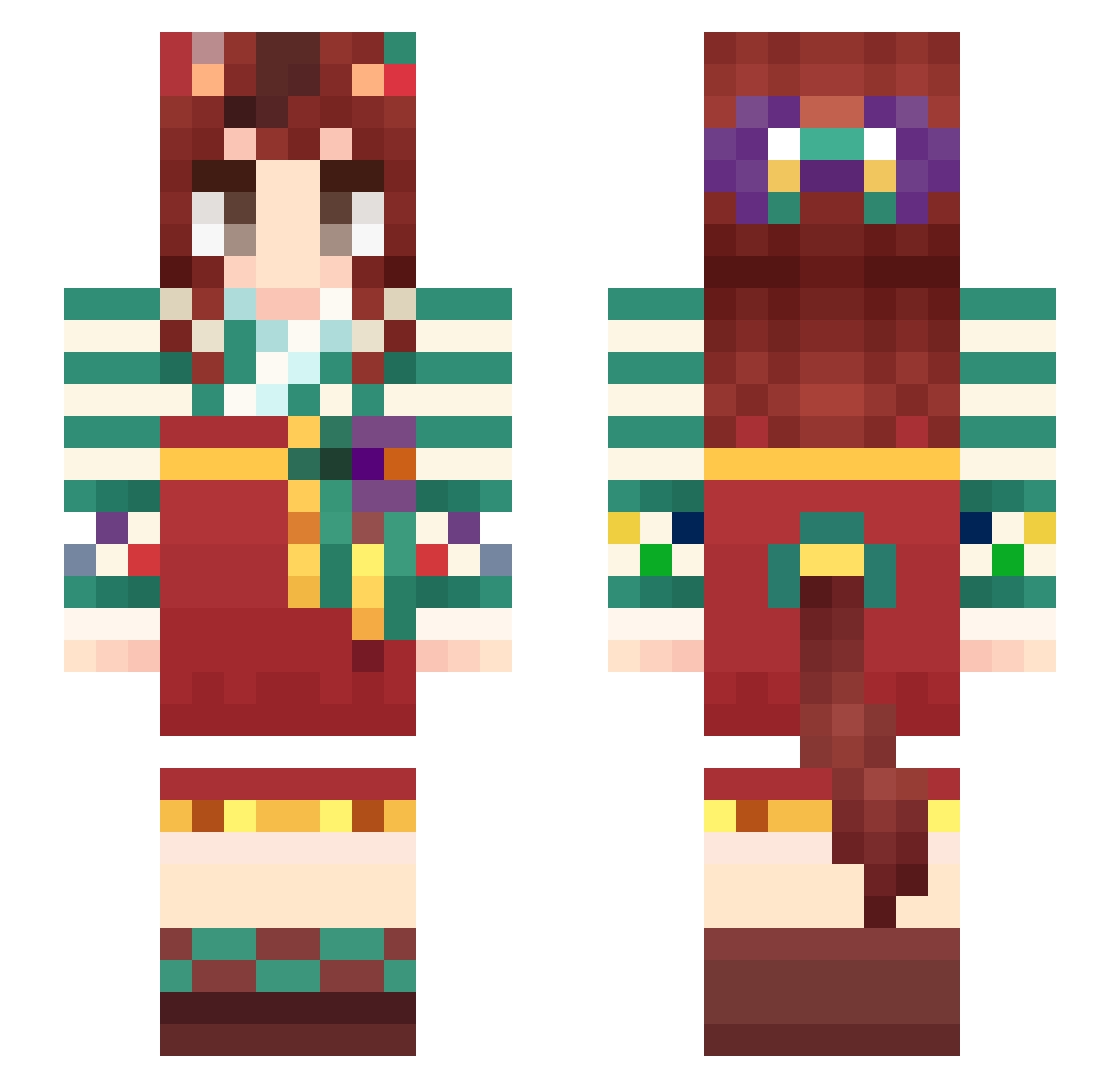 gigabit3zzz Minecraft skin, front and back view