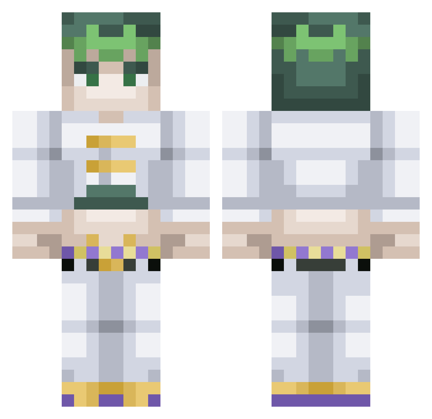 R48three Minecraft skin, front and back view
