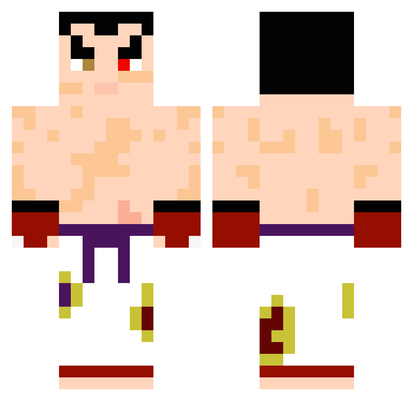 NeutronHead Minecraft skin, front and back view