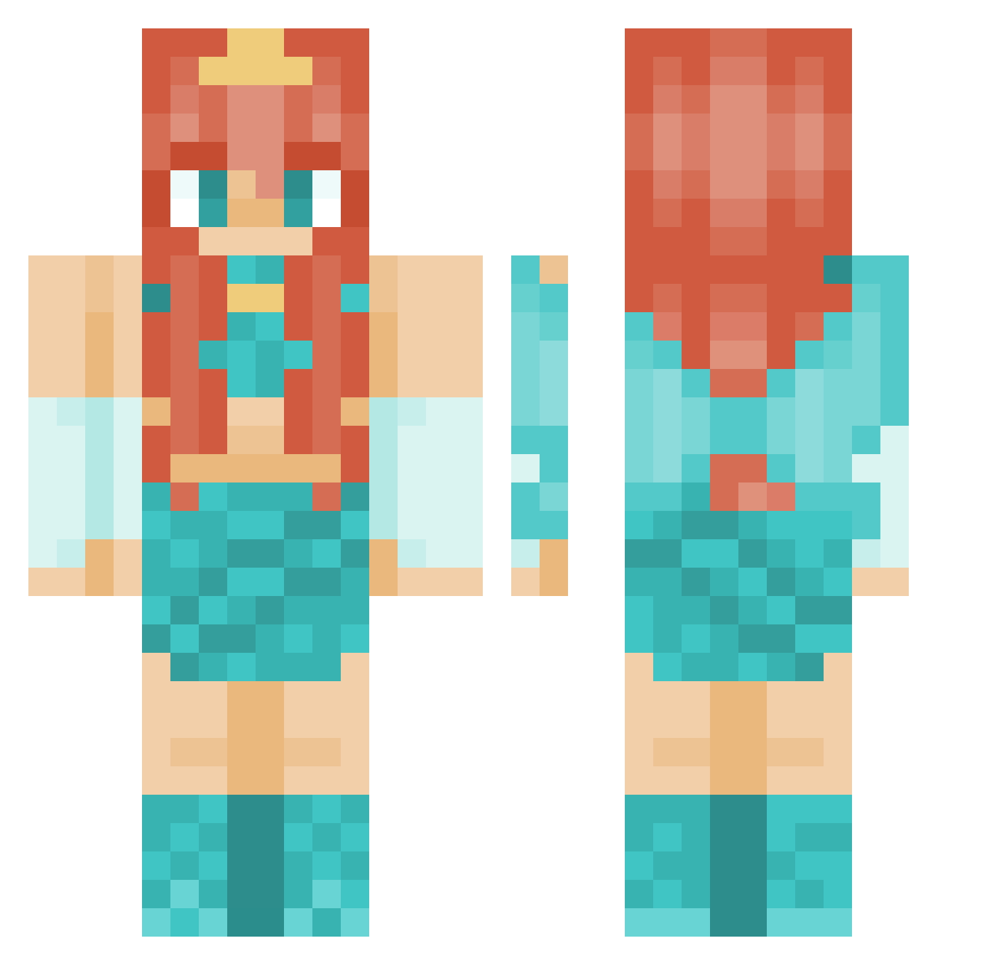 Malaiinee Minecraft skin, front and back view