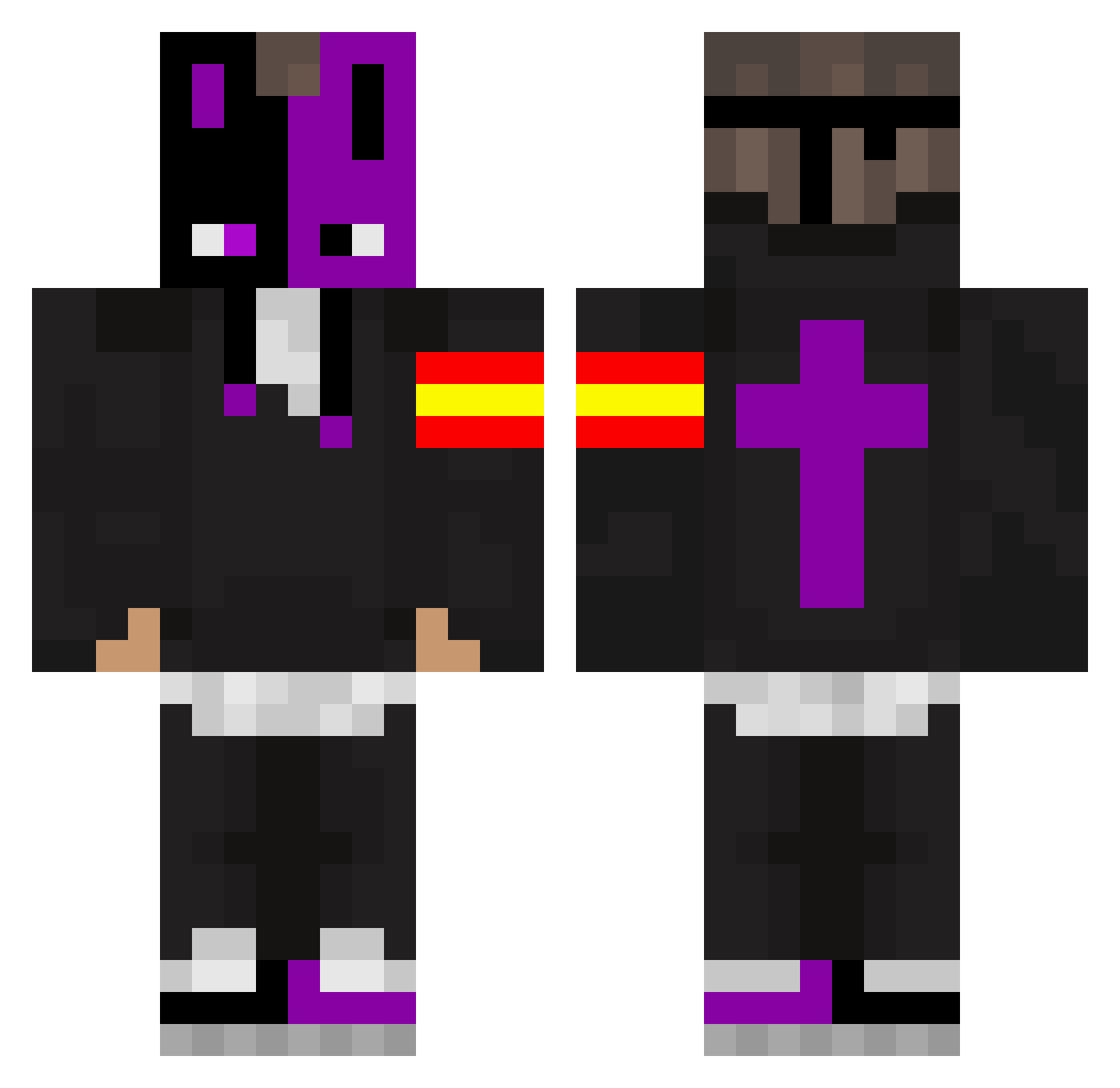 WalterNamikaze Minecraft skin, front and back view