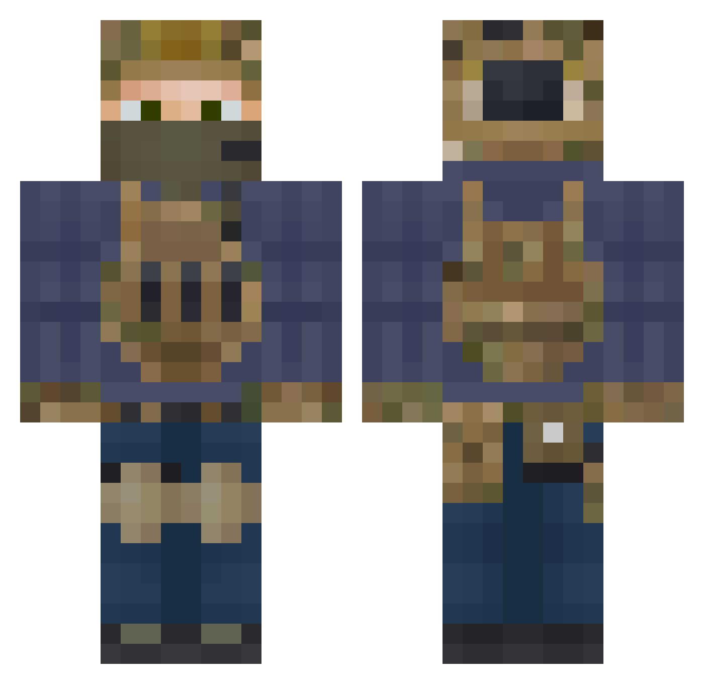 supermarchewka Minecraft skin, front and back view
