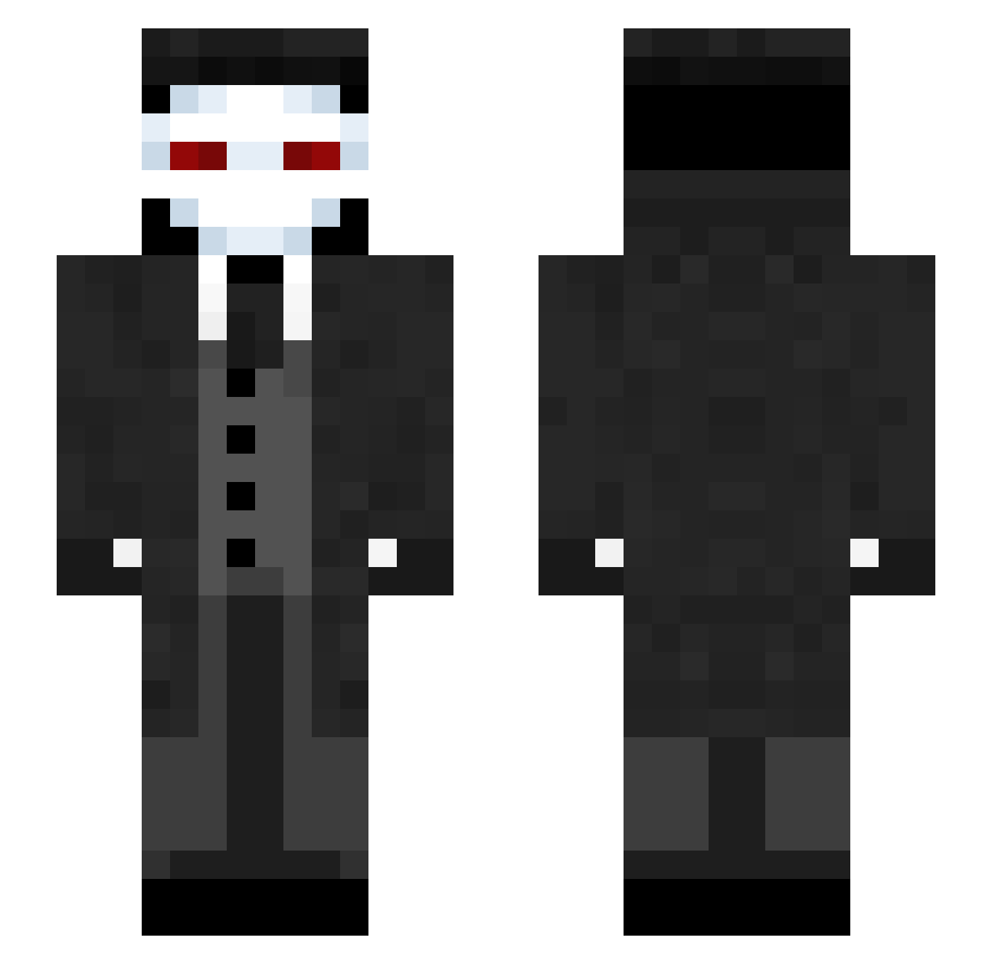 Vister998 Minecraft skin, front and back view