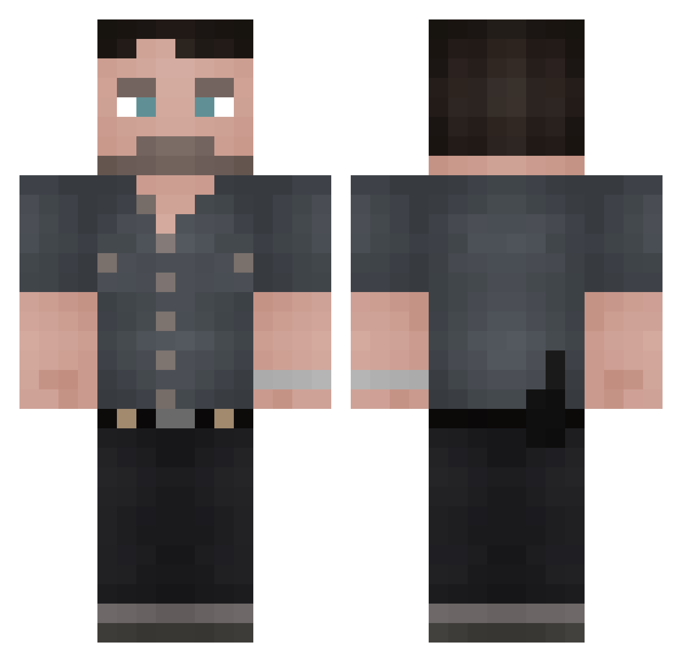 BaldimKnast Minecraft skin, front and back view