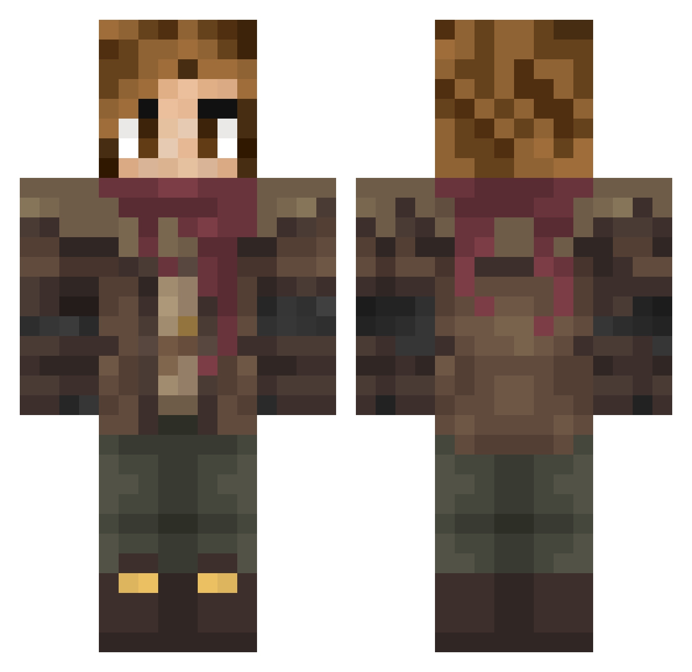 LeadingBoat135 Minecraft skin, front and back view