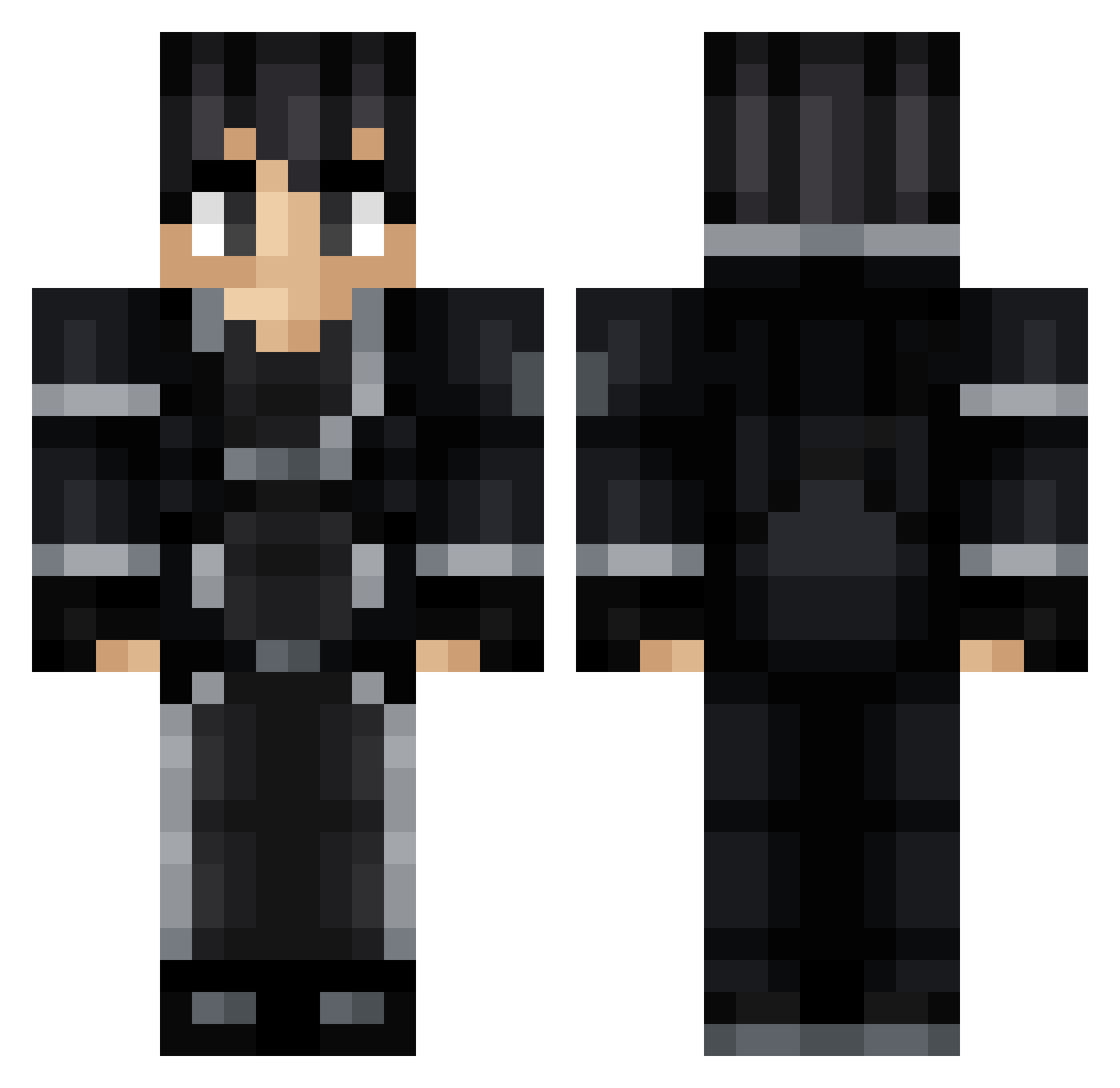 biotype Minecraft skin, front and back view