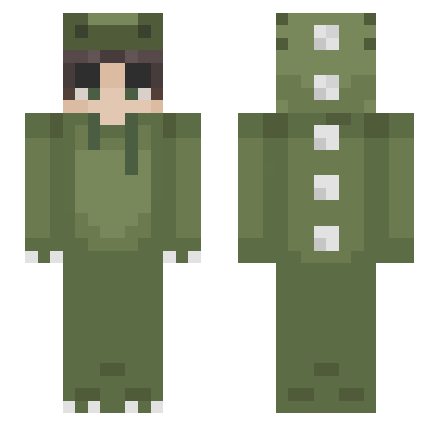 ohCode Minecraft skin, front and back view