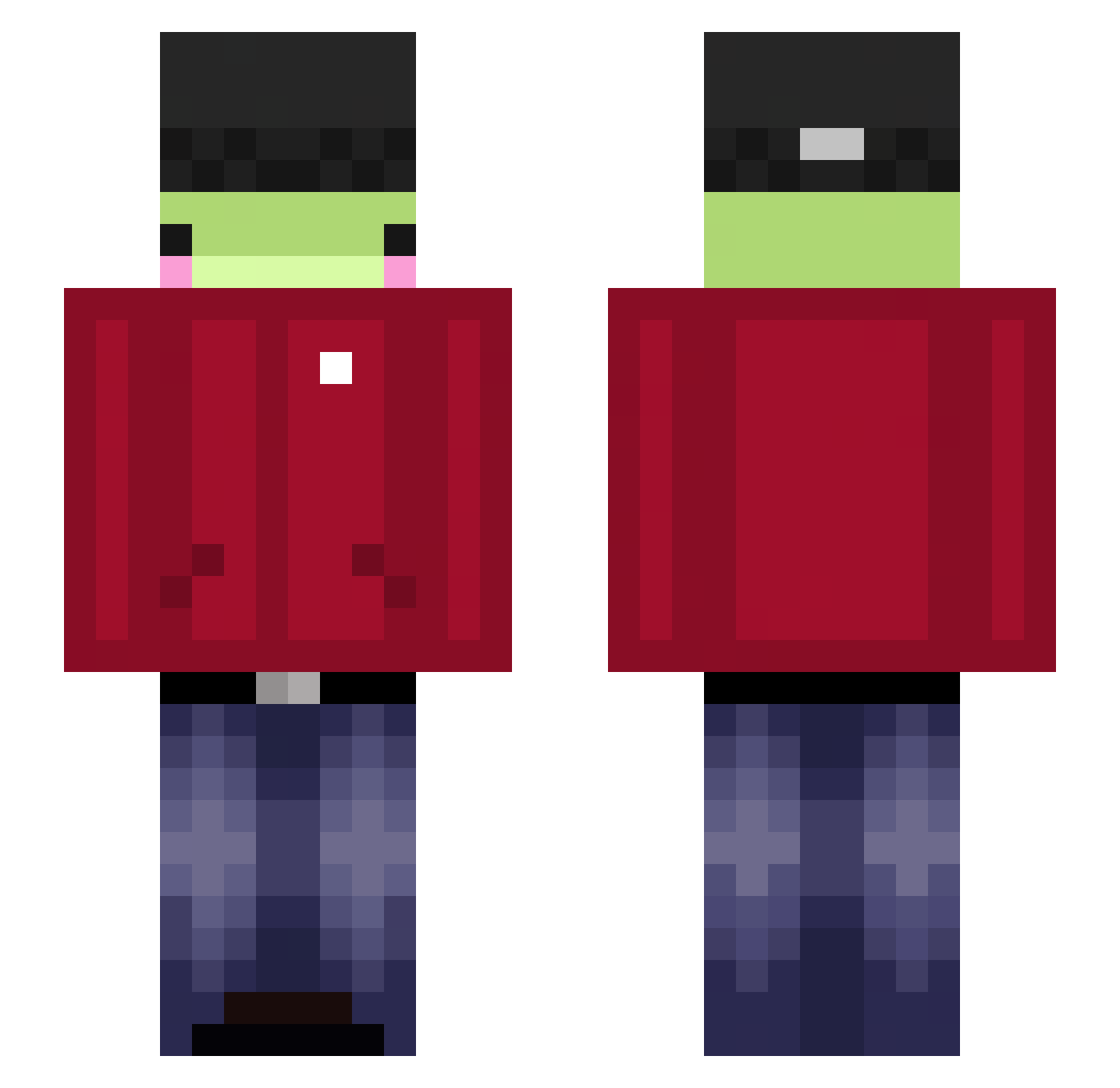 Ciemny__ Minecraft skin, front and back view