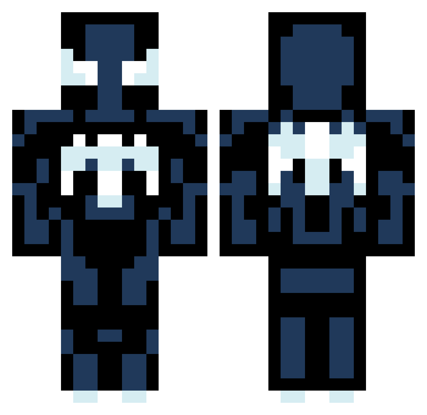 threeeze Minecraft skin, front and back view