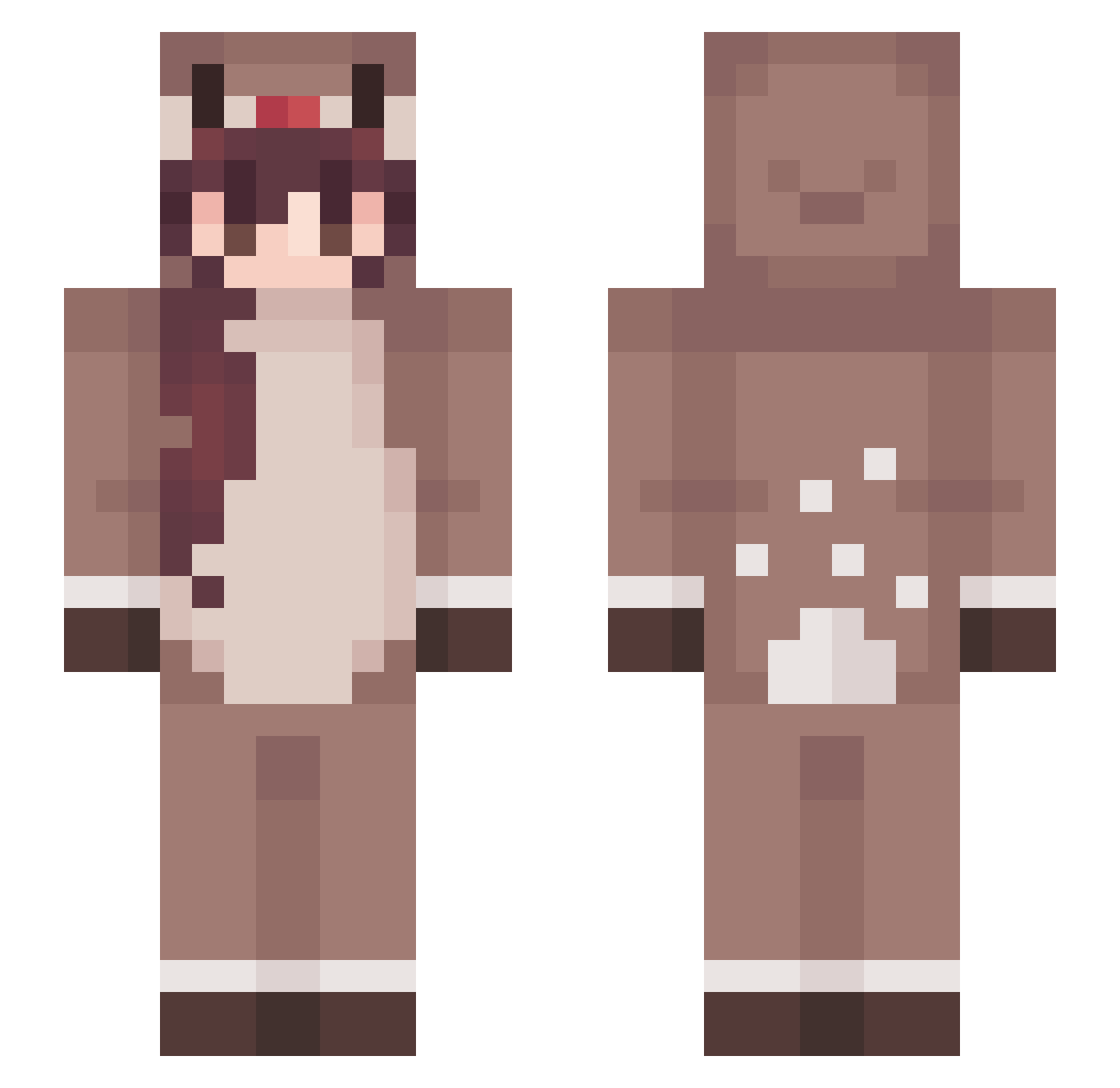 bellanovela Minecraft skin, front and back view