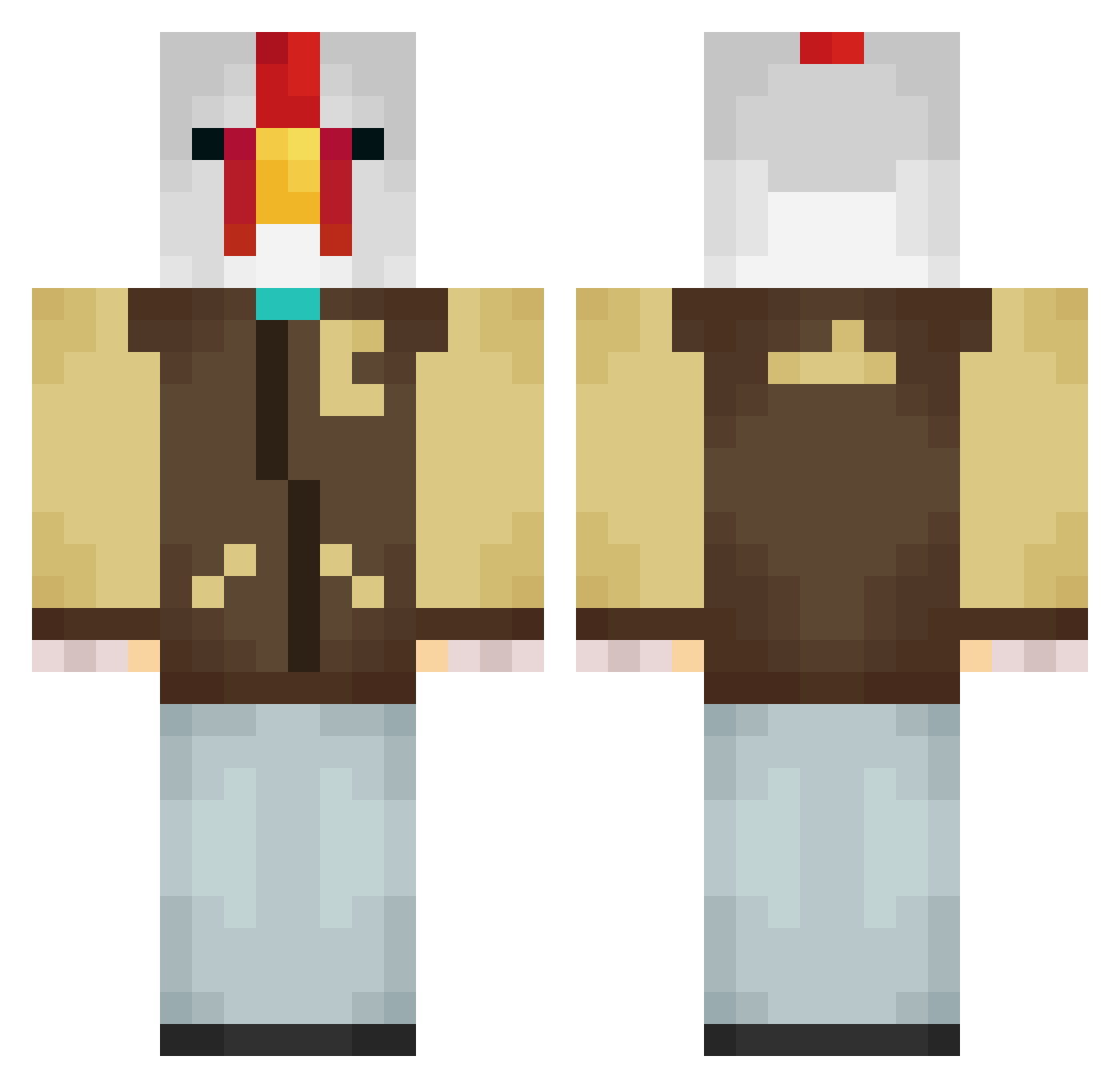 Deathcnsciousnss Minecraft skin, front and back view