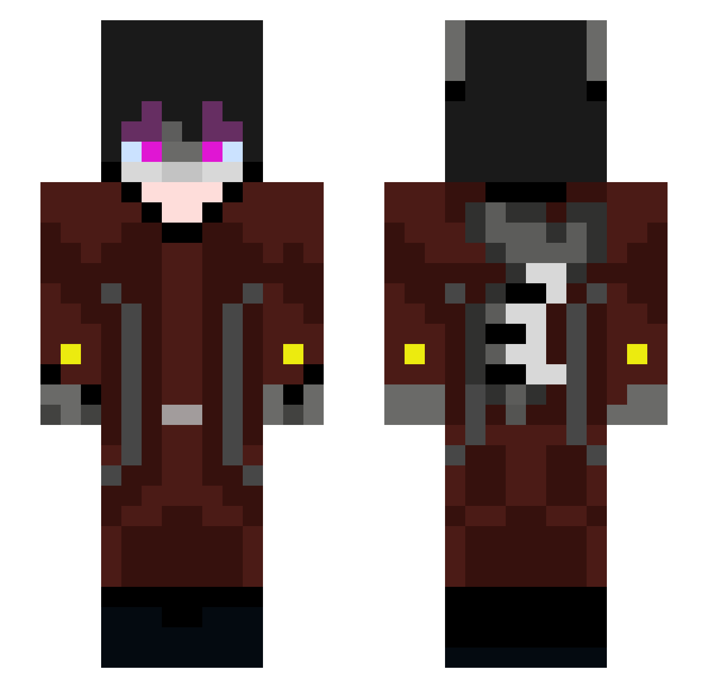 SharkOffender Minecraft skin, front and back view