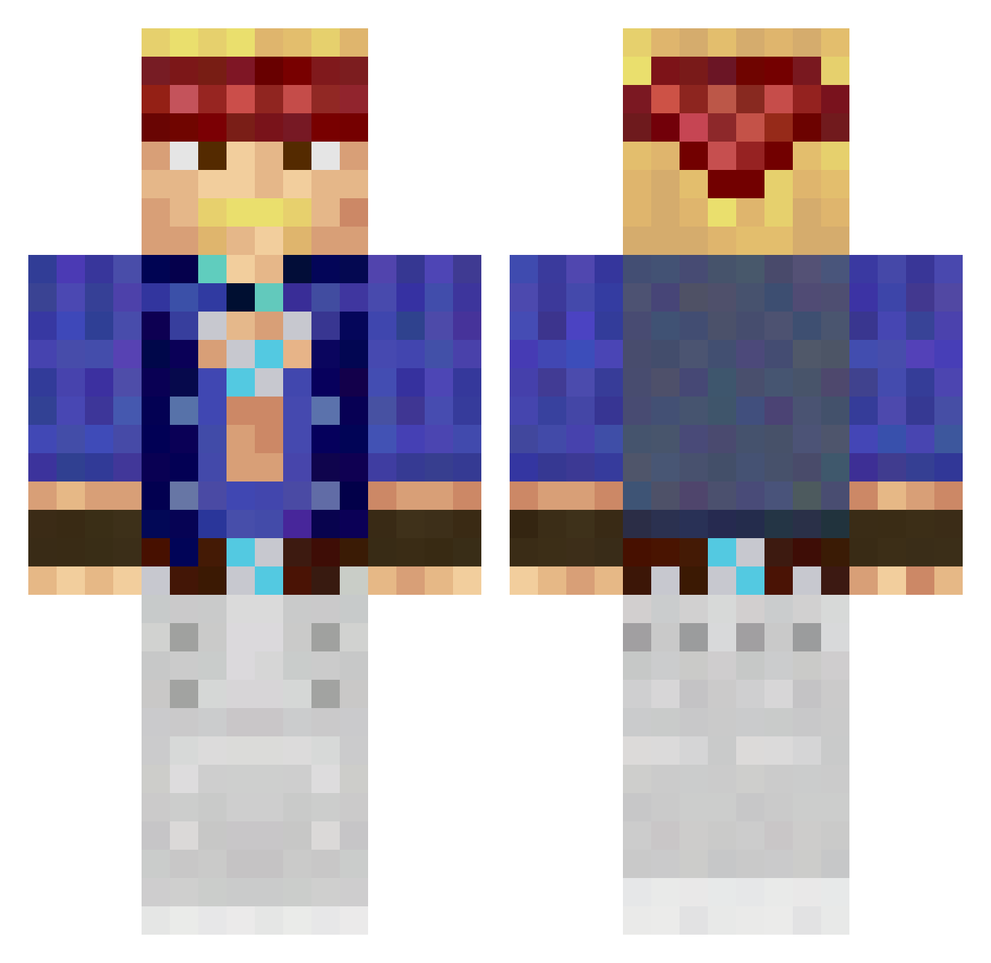 Faefloss Minecraft skin, front and back view