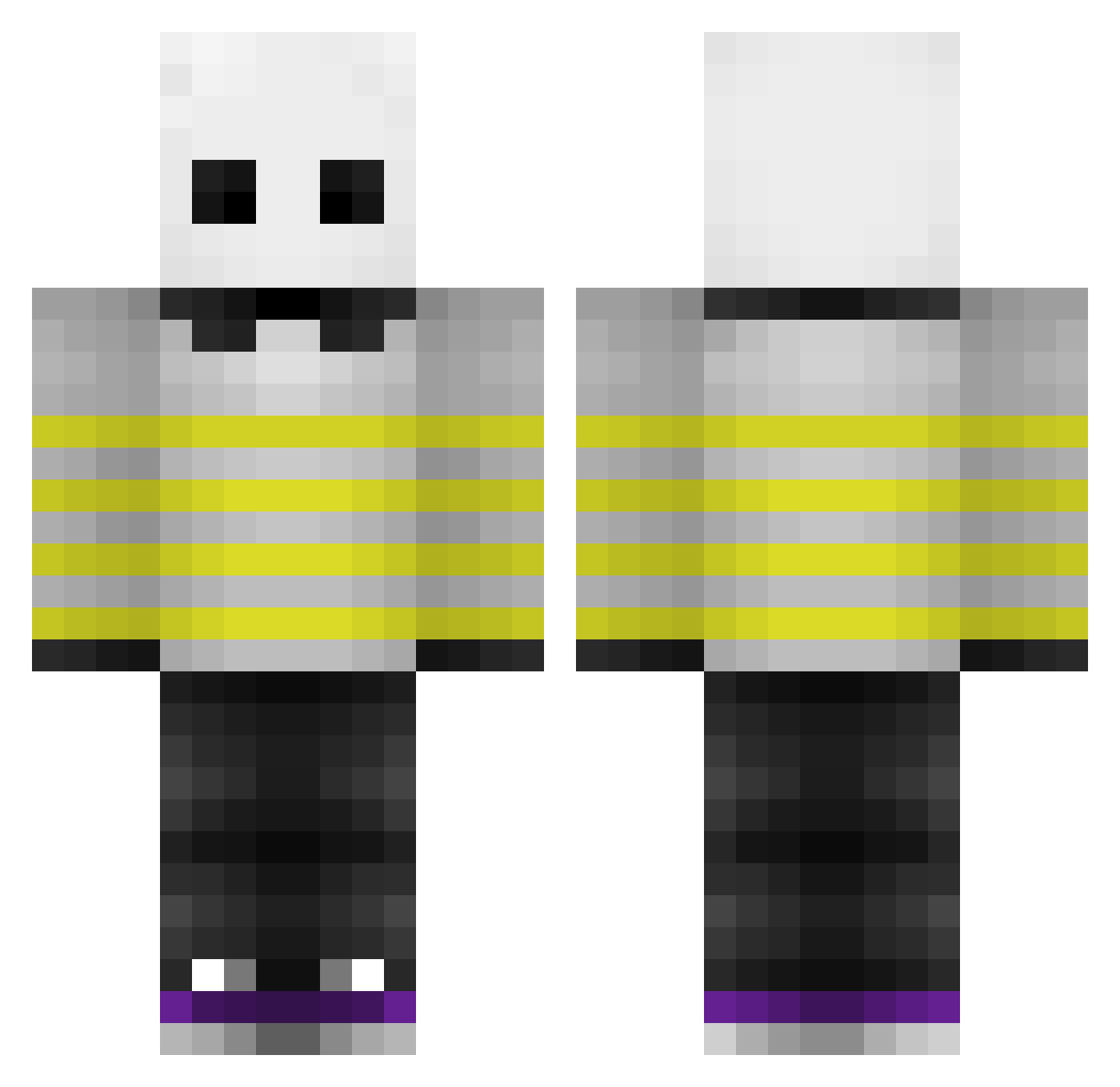 Xealeous Minecraft skin, front and back view