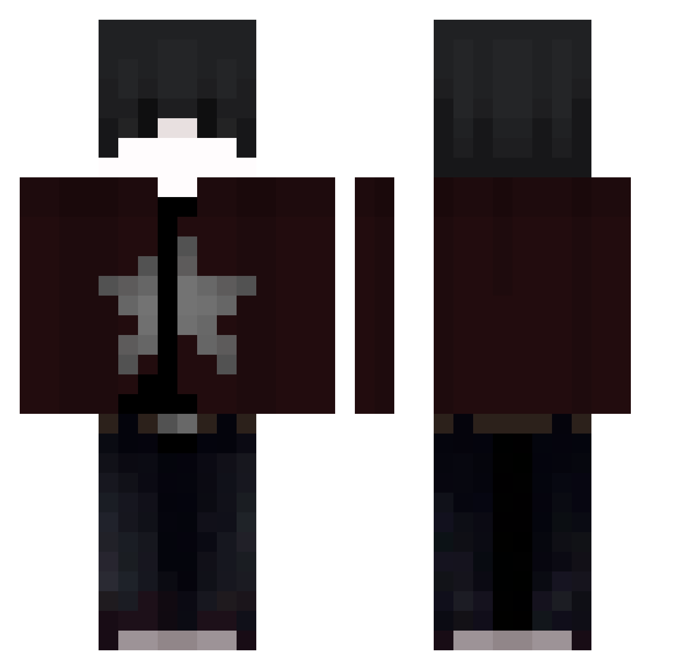 T1Bi1 Minecraft skin, front and back view