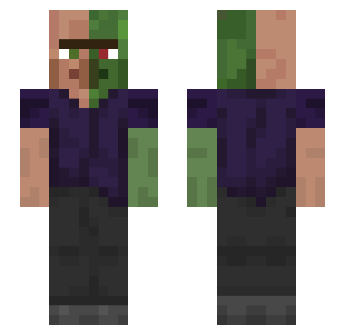 travando Minecraft skin, front and back view