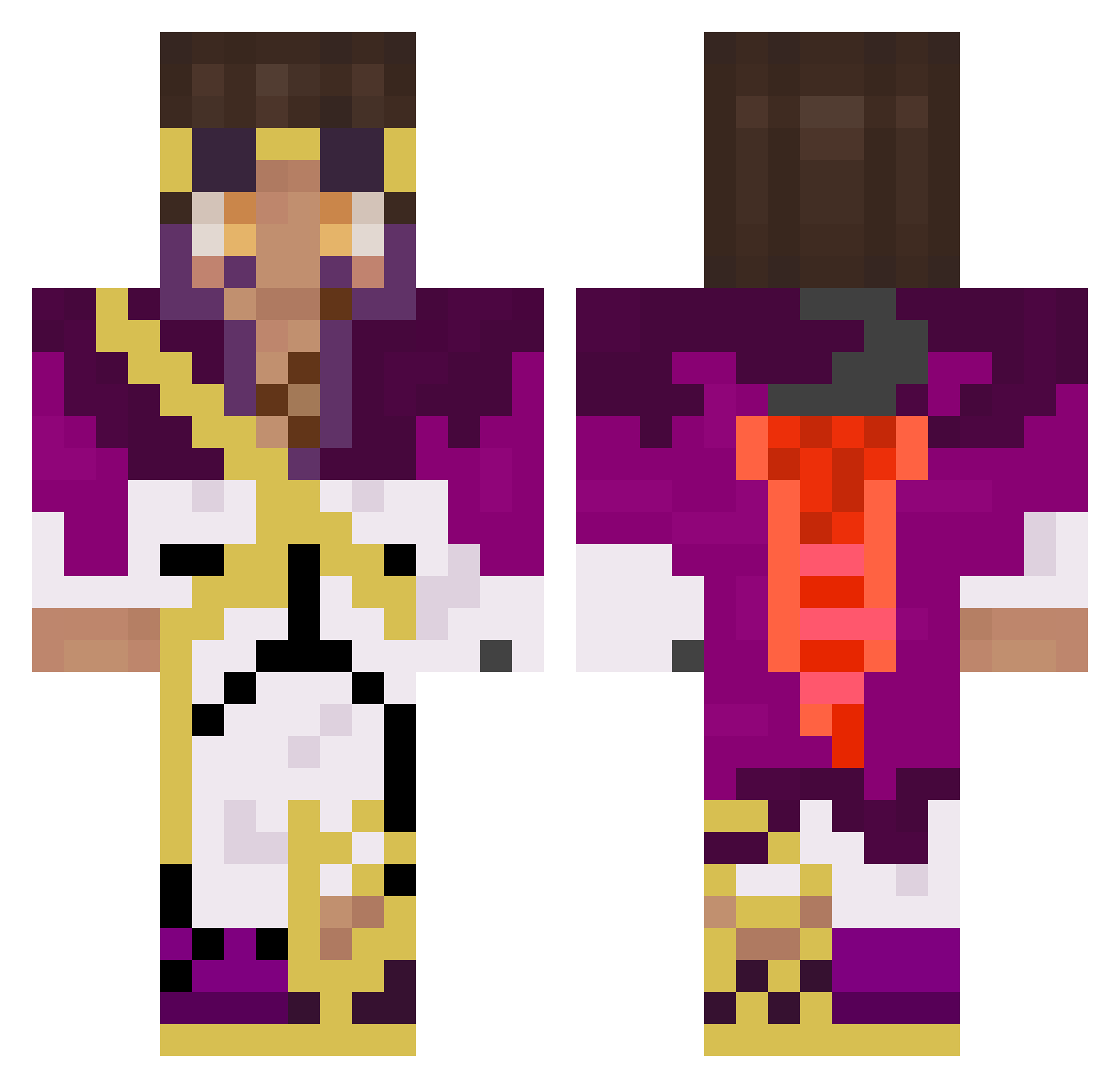 AddButter Minecraft skin, front and back view