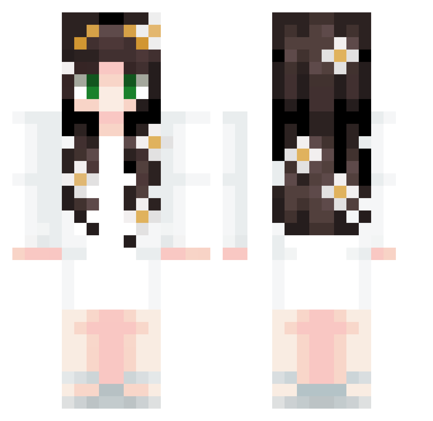 Sttomcx Minecraft skin, front and back view
