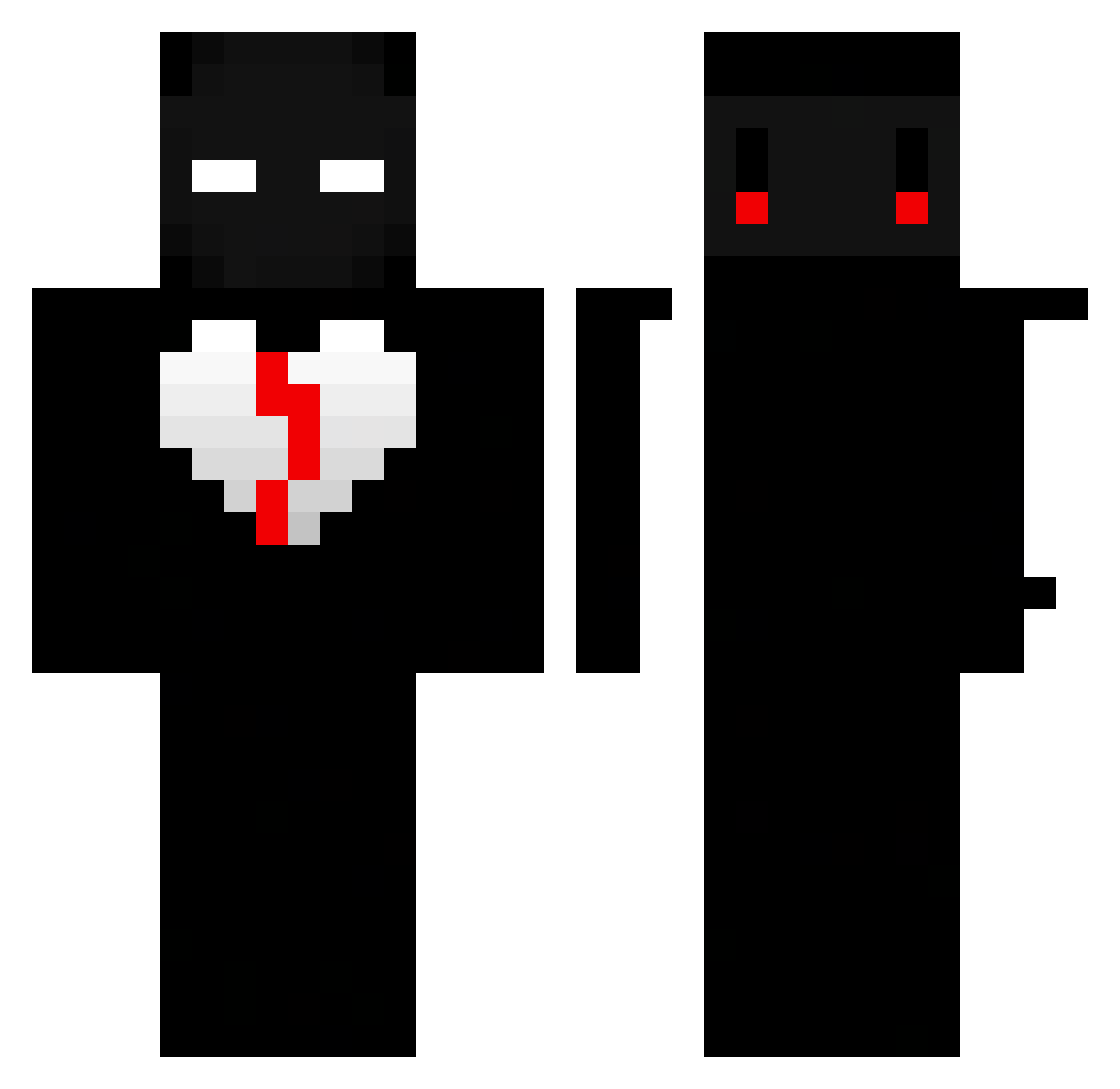 Lovehook Minecraft skin, front and back view