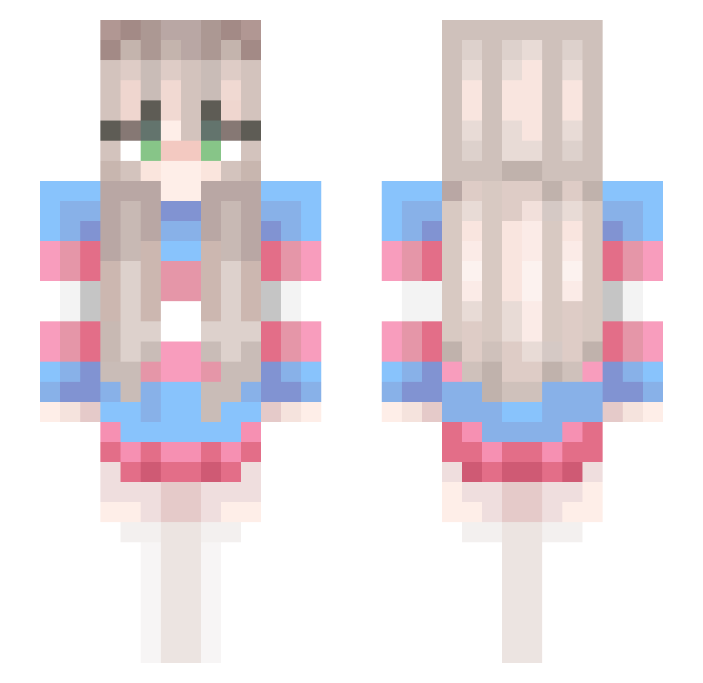 Sus244256 Minecraft skin, front and back view
