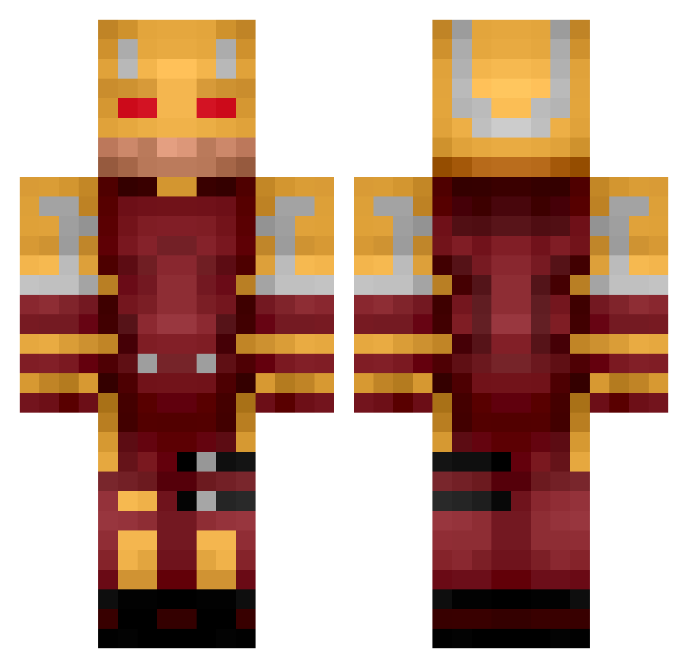 Milkie36 Minecraft skin, front and back view
