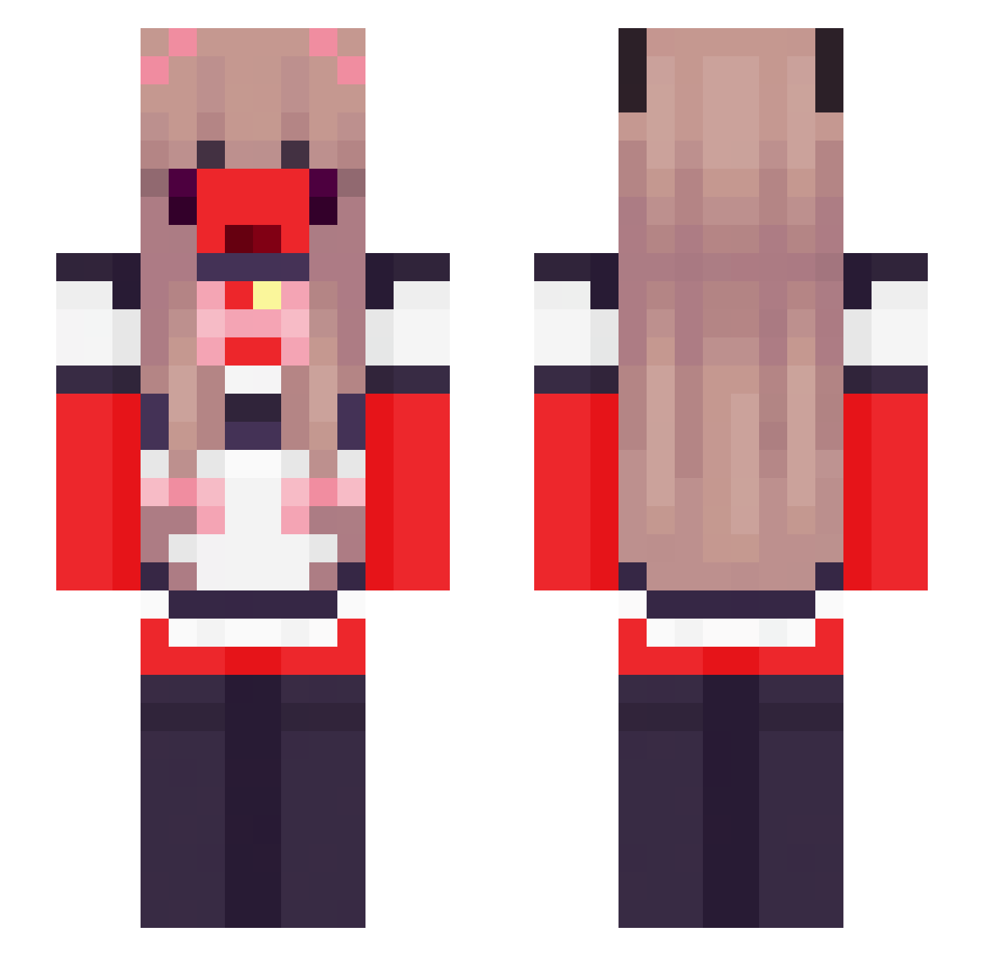 Tow1e Minecraft skin, front and back view
