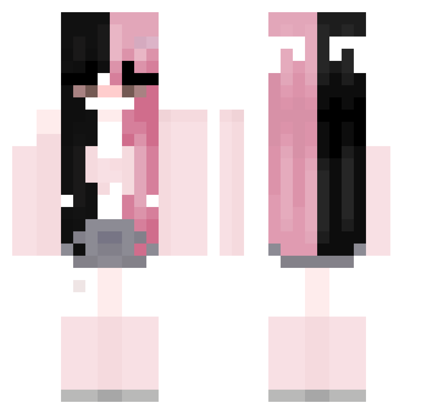 xkiyokox Minecraft skin, front and back view