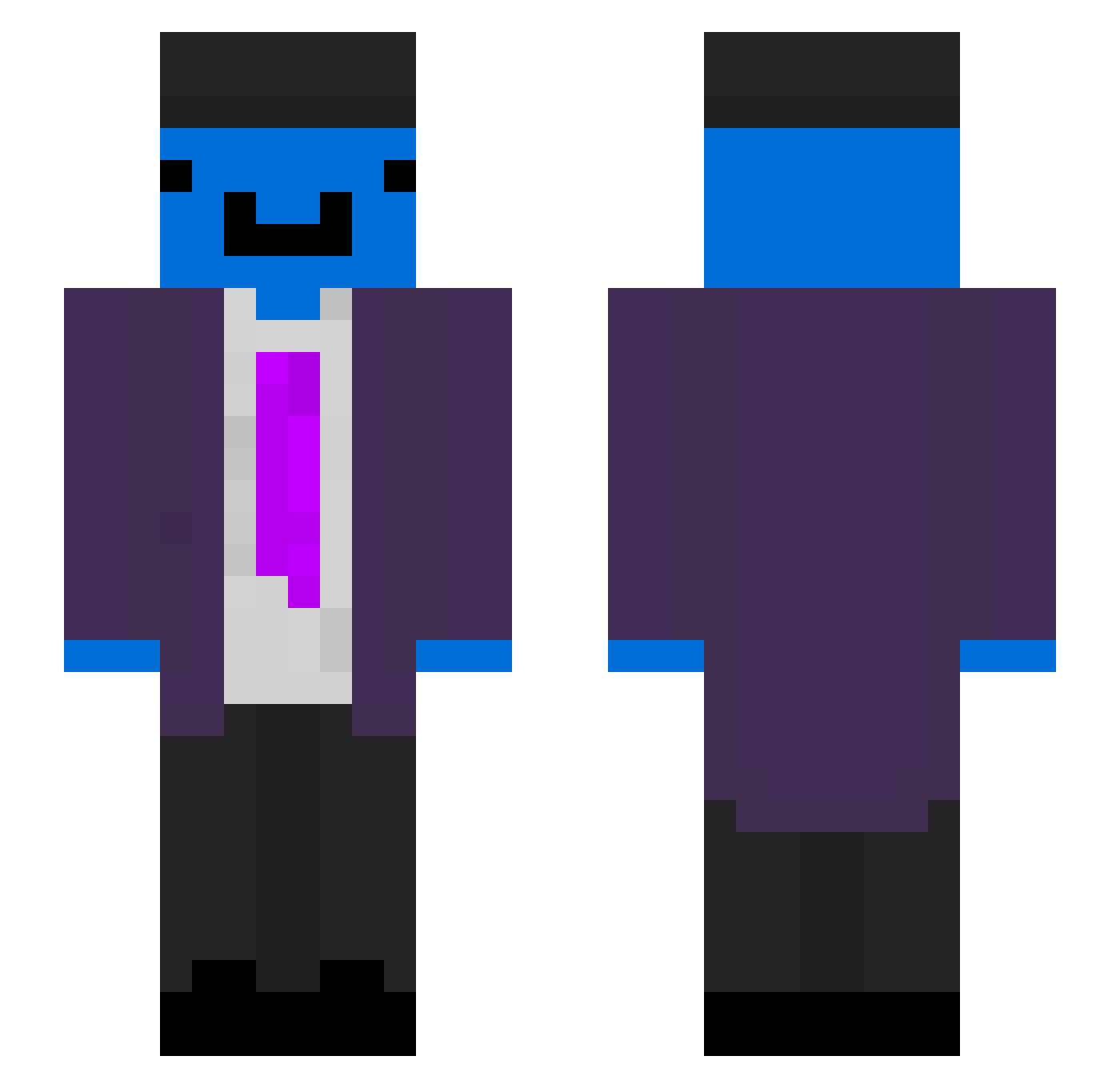 oil_up Minecraft skin, front and back view