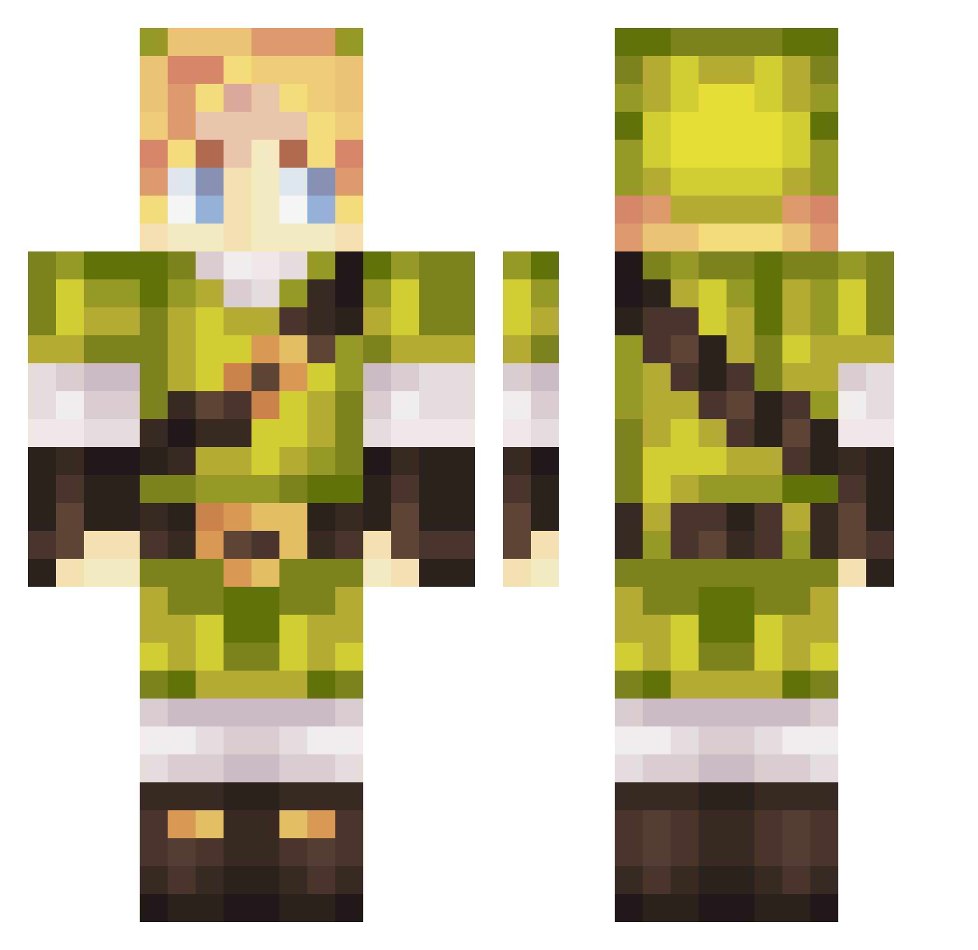 TheDogYouTube Minecraft skin, front and back view