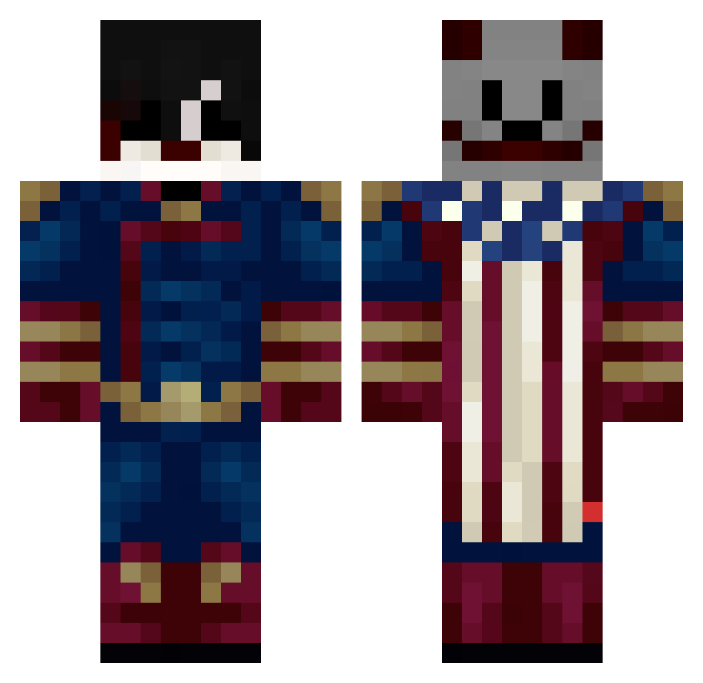nanohanaaa Minecraft skin, front and back view
