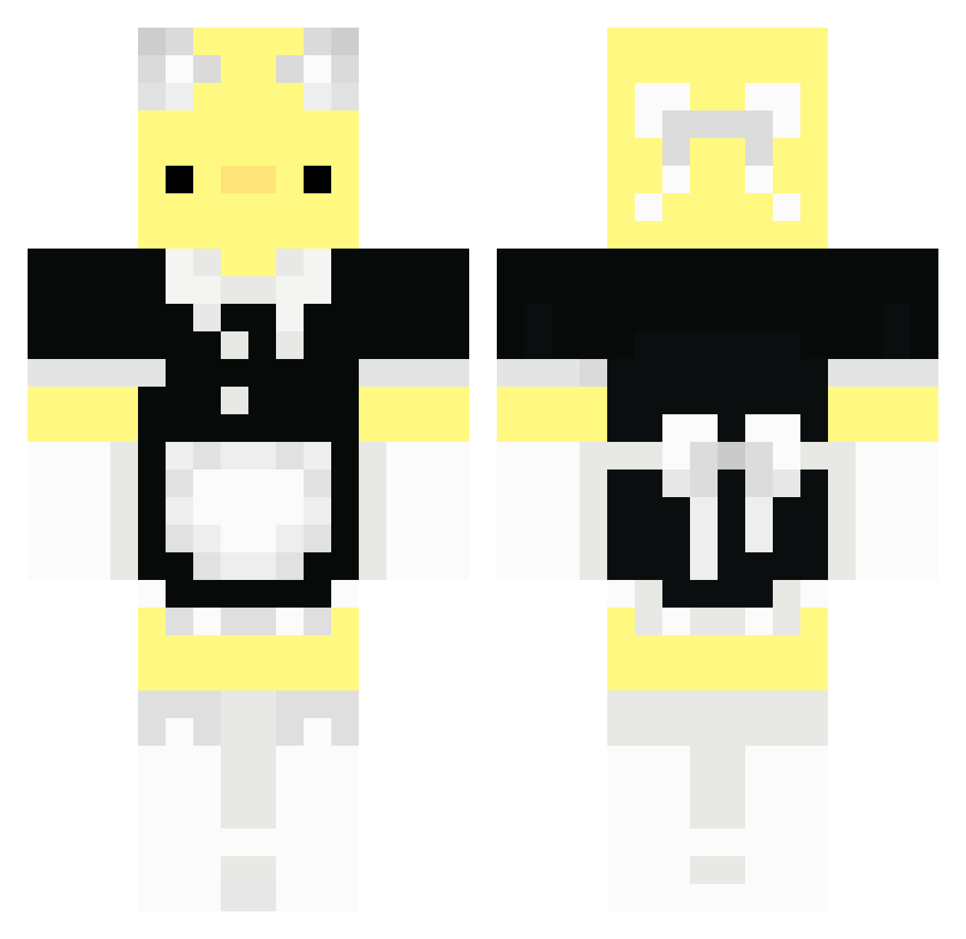 Toonashi Minecraft skin, front and back view