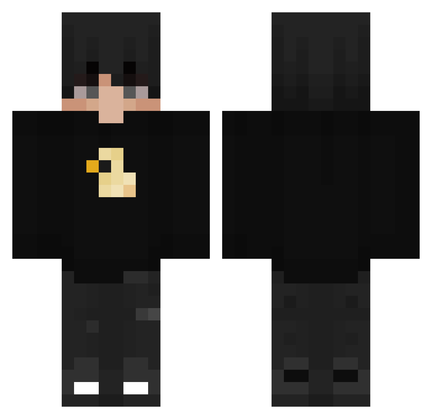 SlushySlemmo Minecraft skin, front and back view