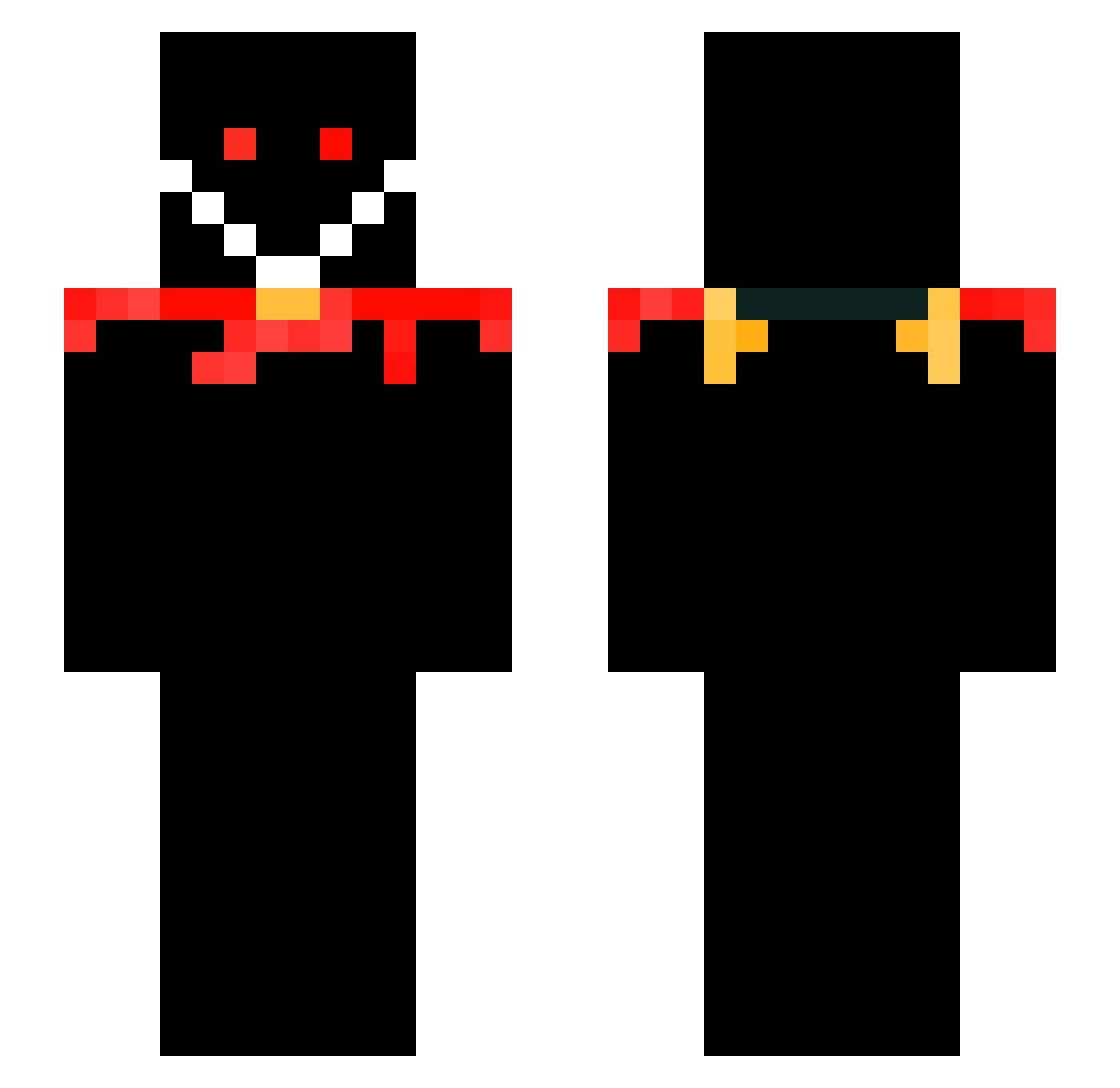 tn0t Minecraft skin, front and back view