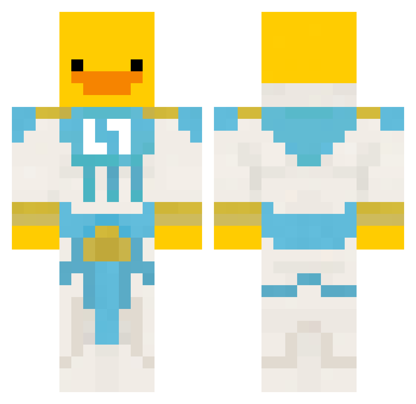 Toxic1105 Minecraft skin, front and back view