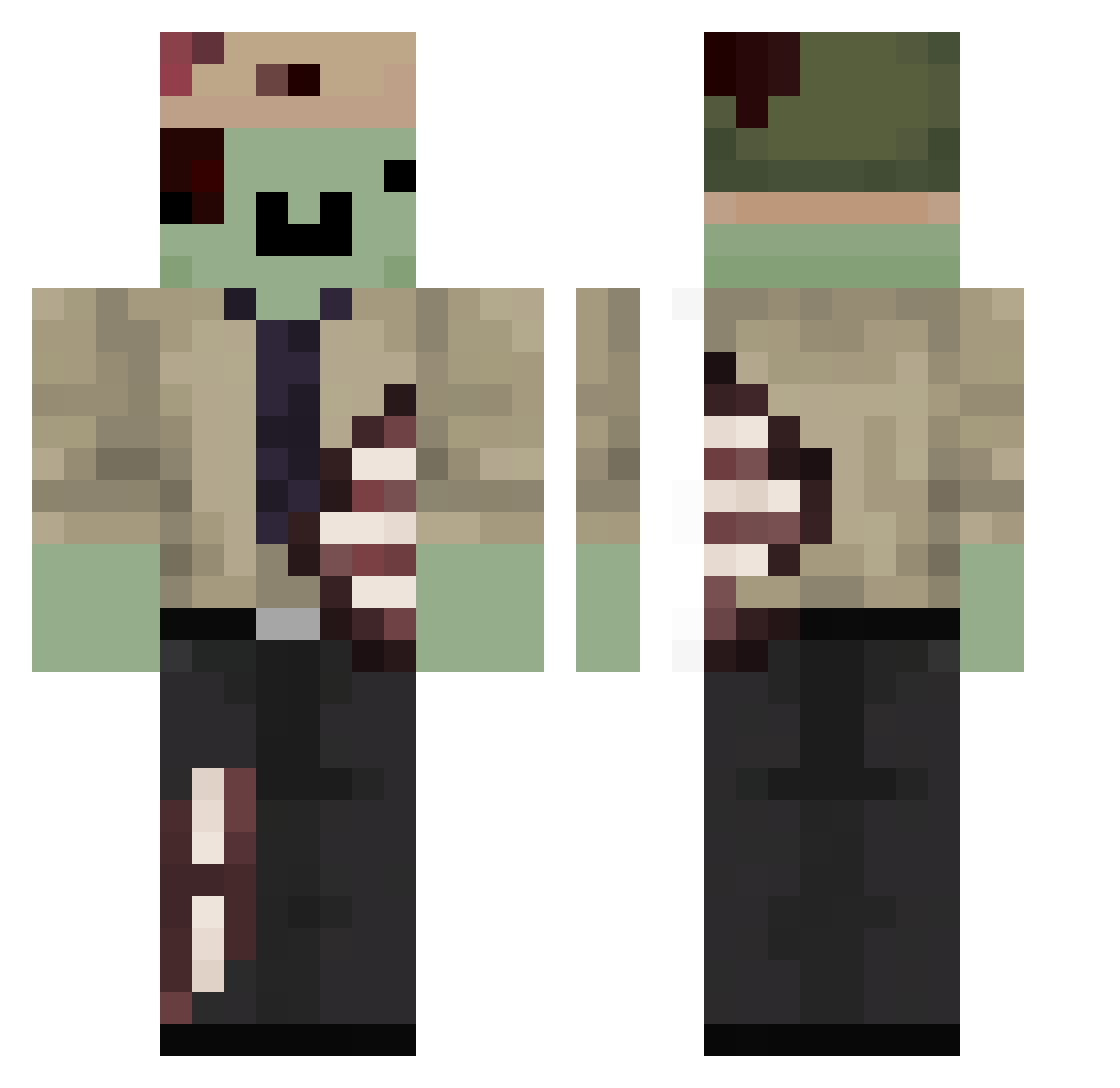 Torqzd Minecraft skin, front and back view