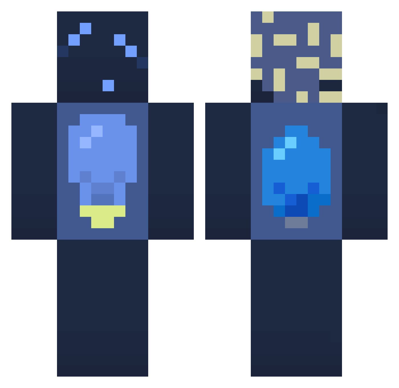 Alturos Minecraft skin, front and back view