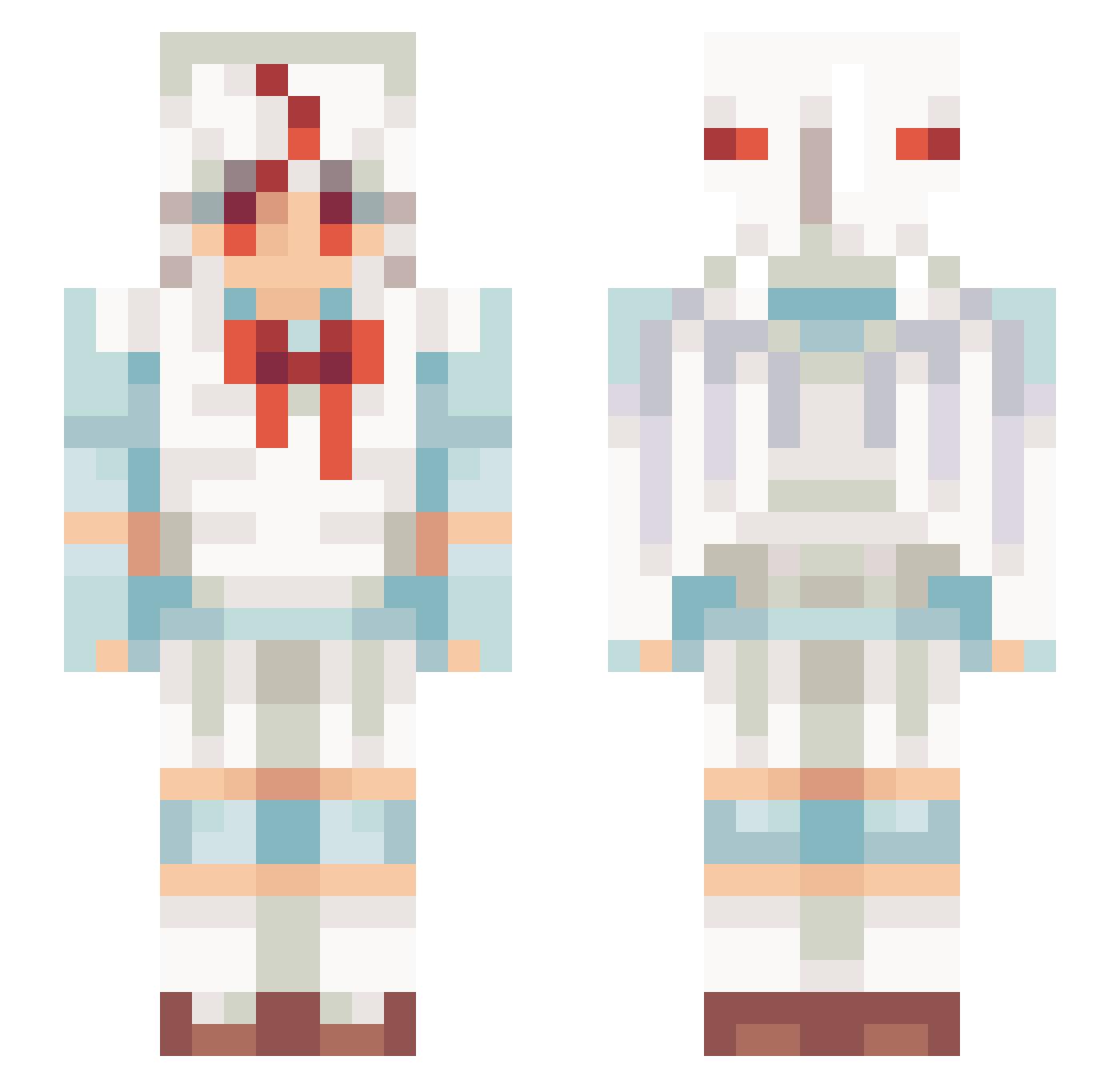 duuduubellboo Minecraft skin, front and back view