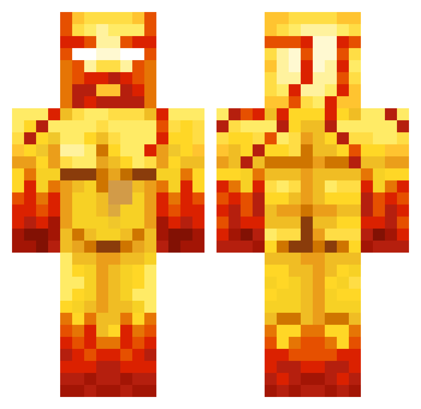 yiannos Minecraft skin, front and back view