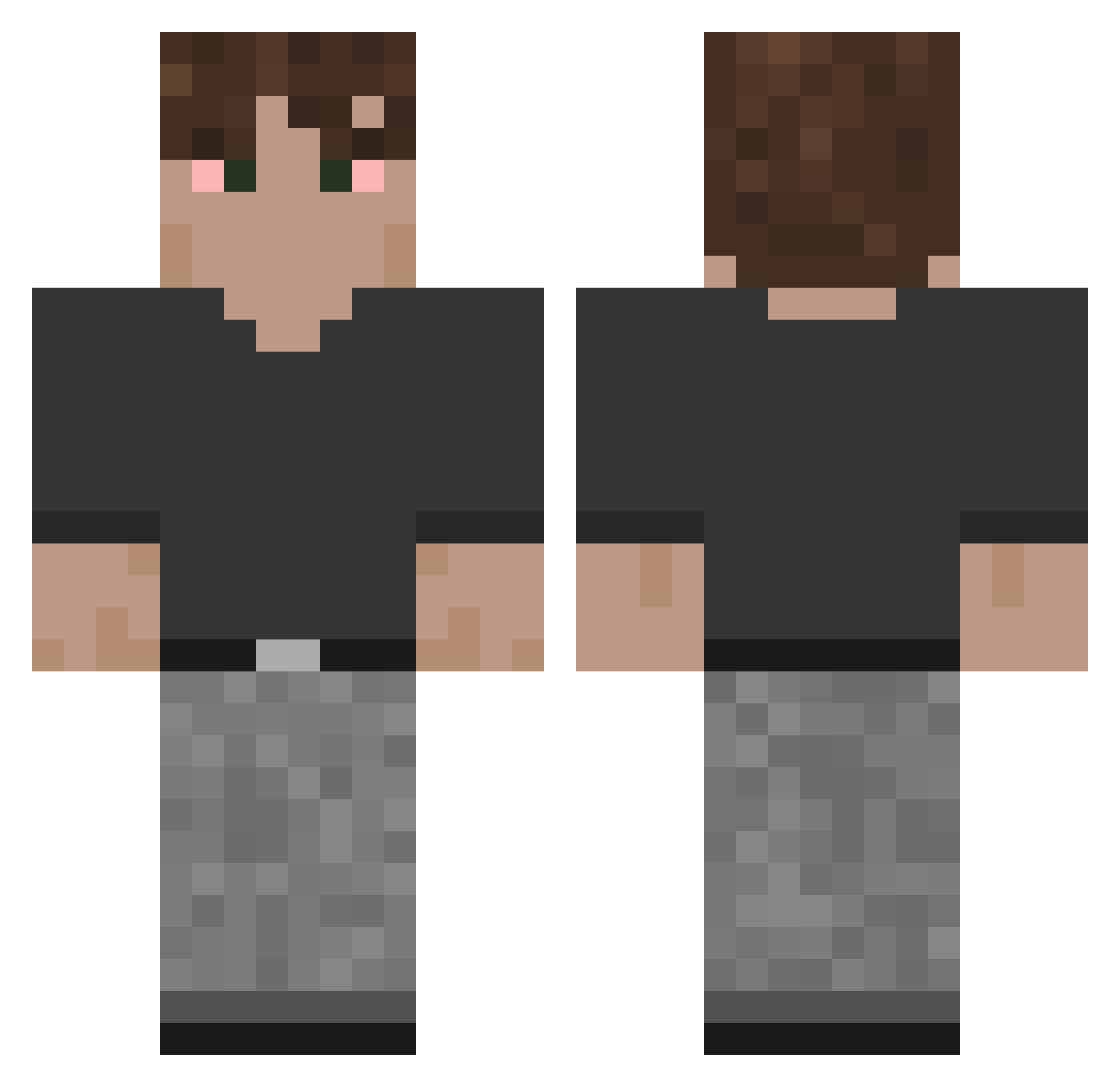 Poligamista Minecraft skin, front and back view